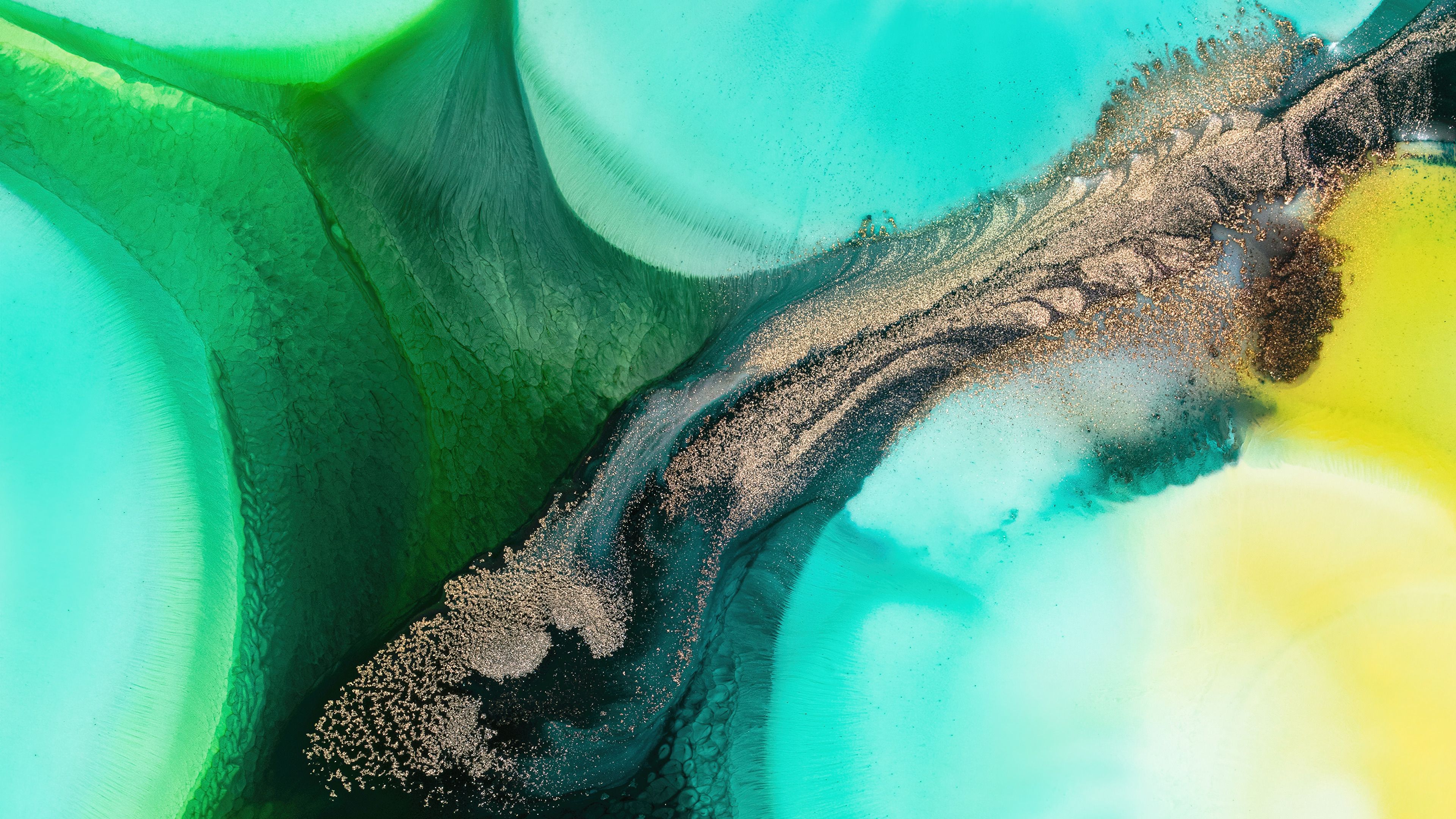 3840x2160 Green Yellow Mi Pad 5 Pro Colorful Background Liquid Art Macro Stock 4K HD Mi Pad 5 Pro Wallpaper