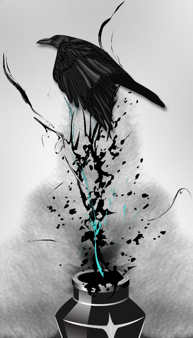 800x1395 Flight of the Crow, digital, art, crow, abstract, HD phone wallpaper