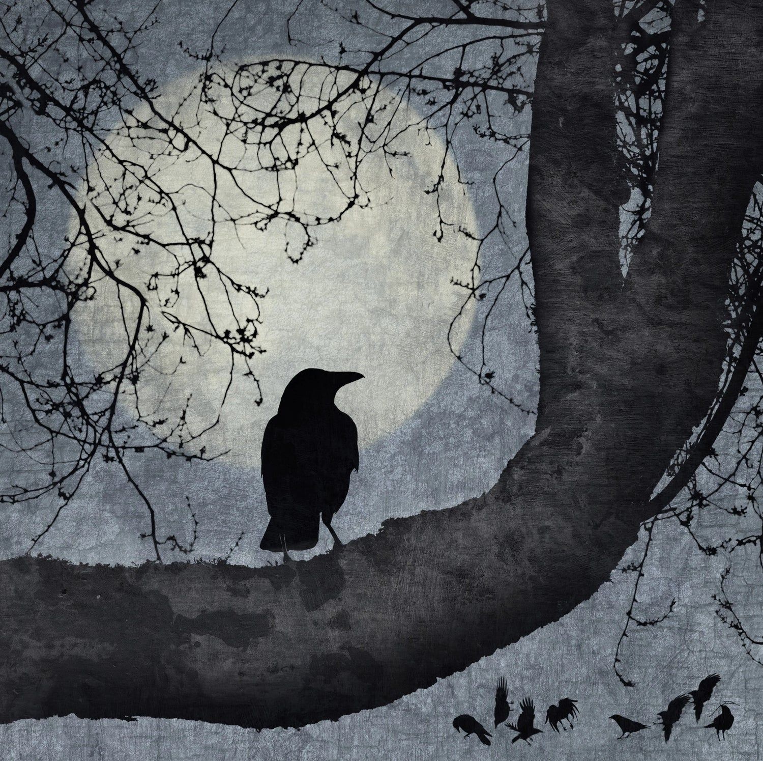 1500x1495 CROW ART by June Hunter & Image to Grace Your Walls