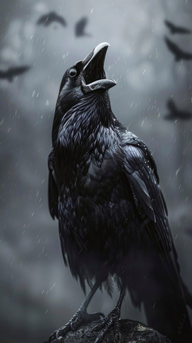 740x1320 Crow wallpaper Image