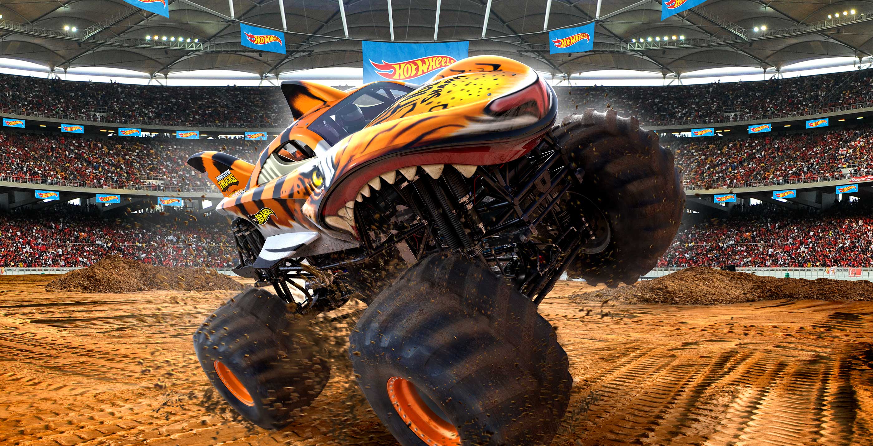 2800x1431 Hot Wheels Monster Truck Wallpaper