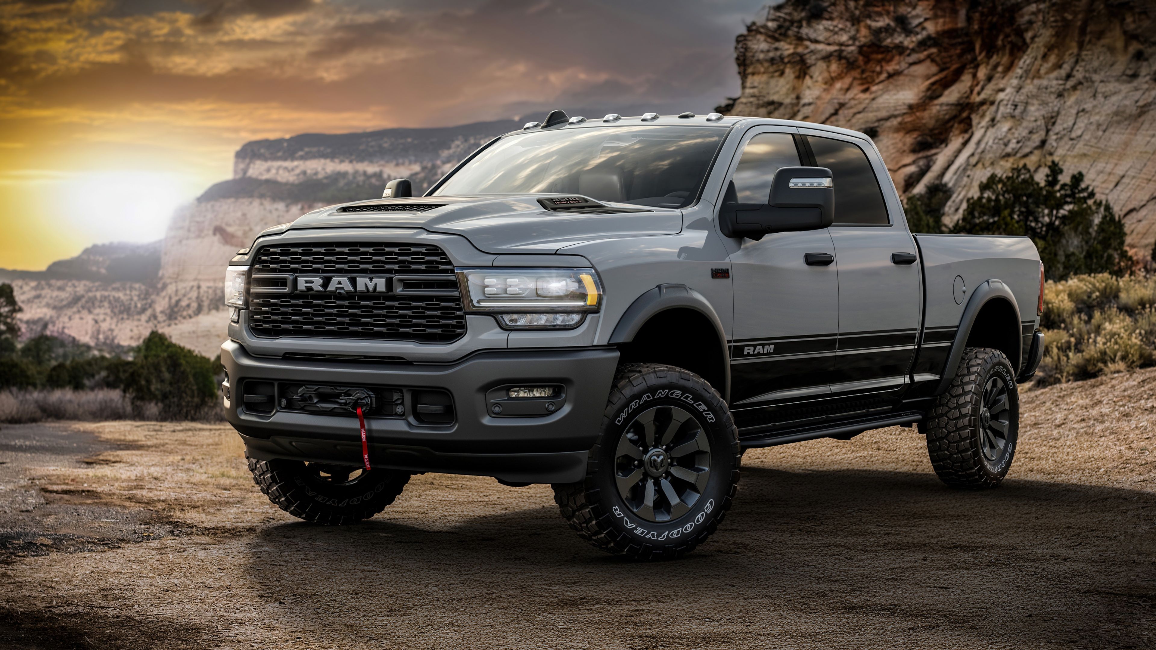 3840x2160 Ram 2500 Power Wagon Crew Cab Lunar 2024 5K Wallpaper
