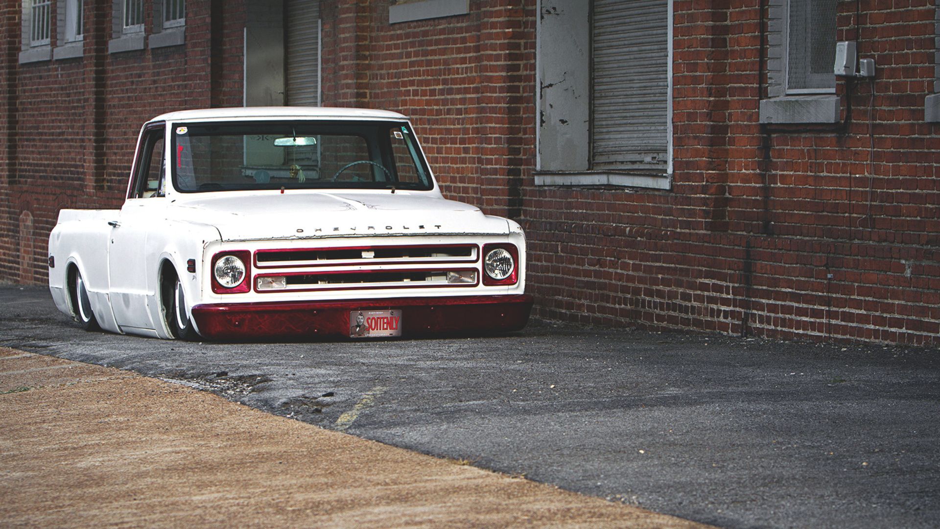 1920x1080 vehicles, Trucks, Chevy, Chevrolet, Tuning, Lowrider, Low, Wheels, Rims, Grill, Front, End, Headlights, Lights, Contrast, Stance, Custom, Classic, Muscle, Retro, Old Wallpaper HD / Desktop and Mobile Background