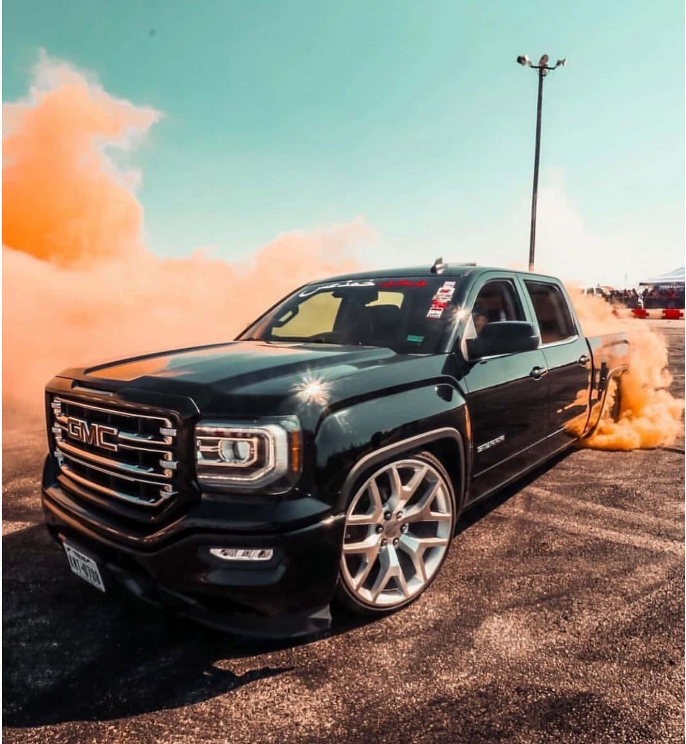 1412x1532 Download Custom G M C Sierra Burnout Trokiando Wallpaper