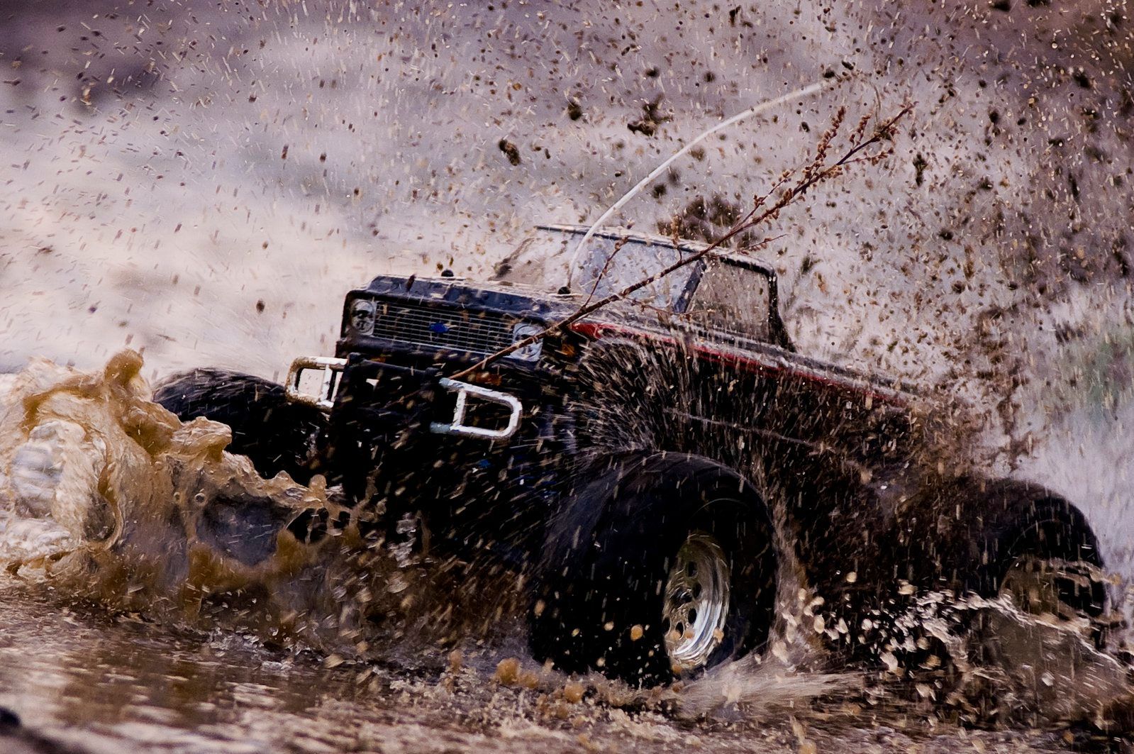 1599x1063 Yellow Monster Truck Styled as School Bus Free