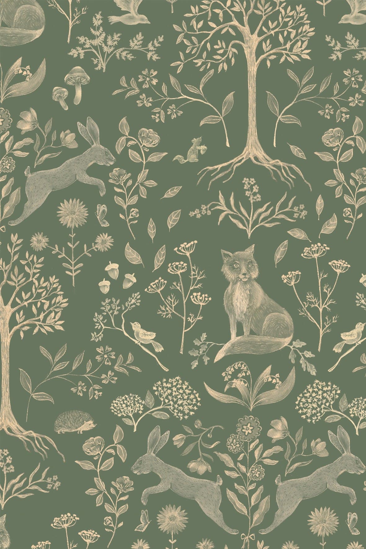 1181x1772 Forest Animals Wallpaper. Children's Wallpaper