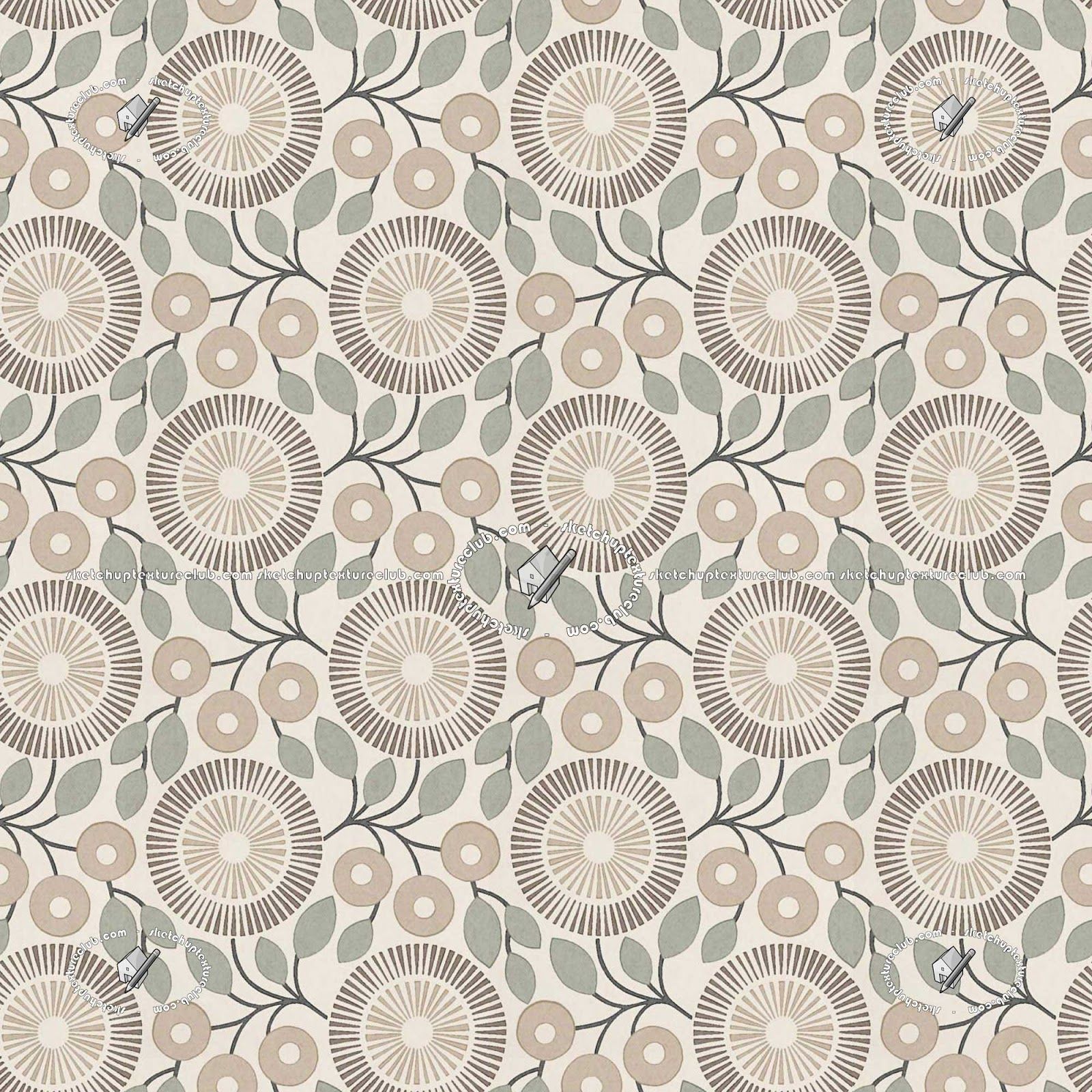 1600x1600 SKETCHUP TEXTURE: Modern floral wallpaper and fabric seamless textures and 3D maps