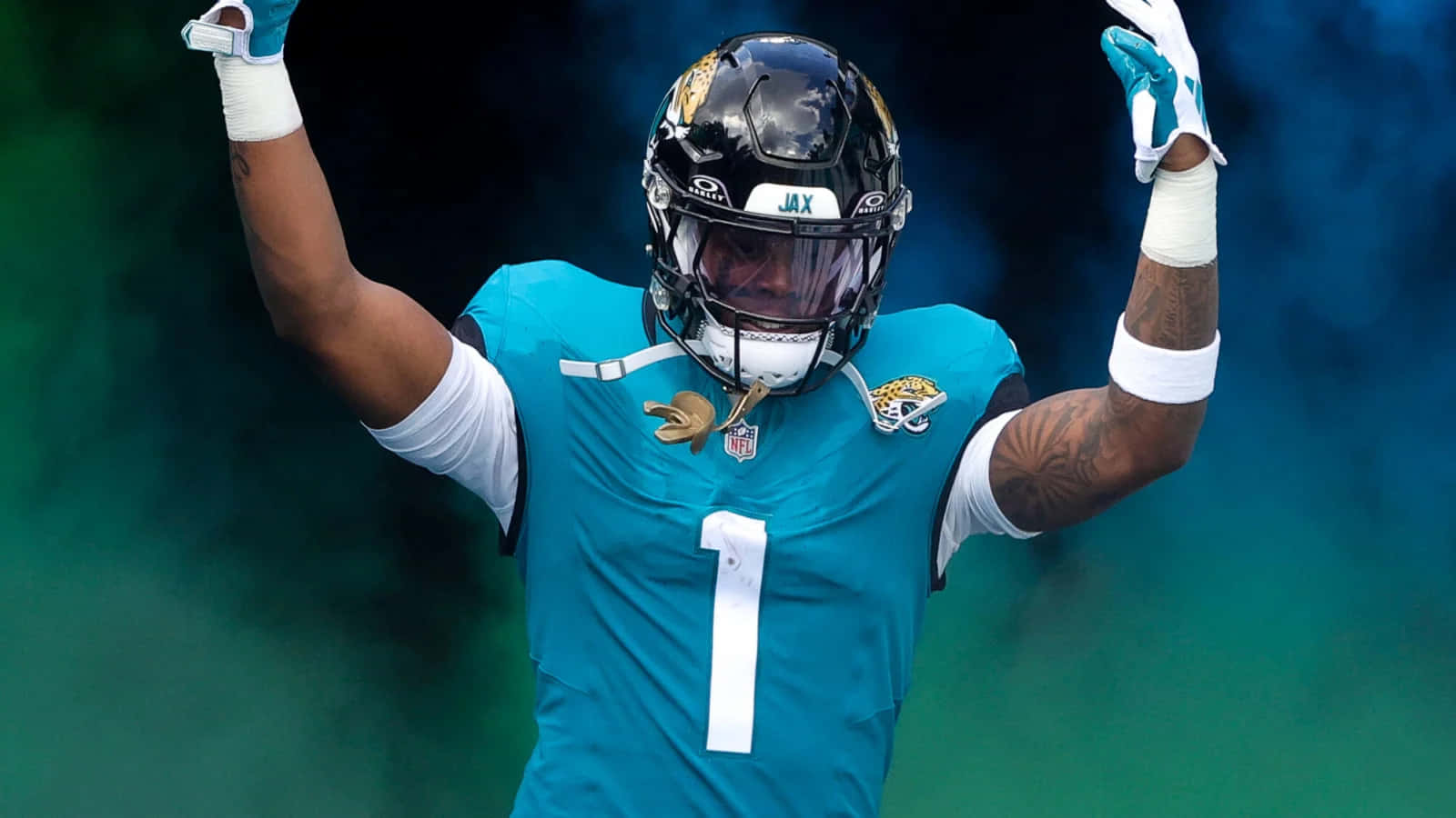 1600x900 Download Travis Etienne Jr Celebration Jaguars Wallpaper