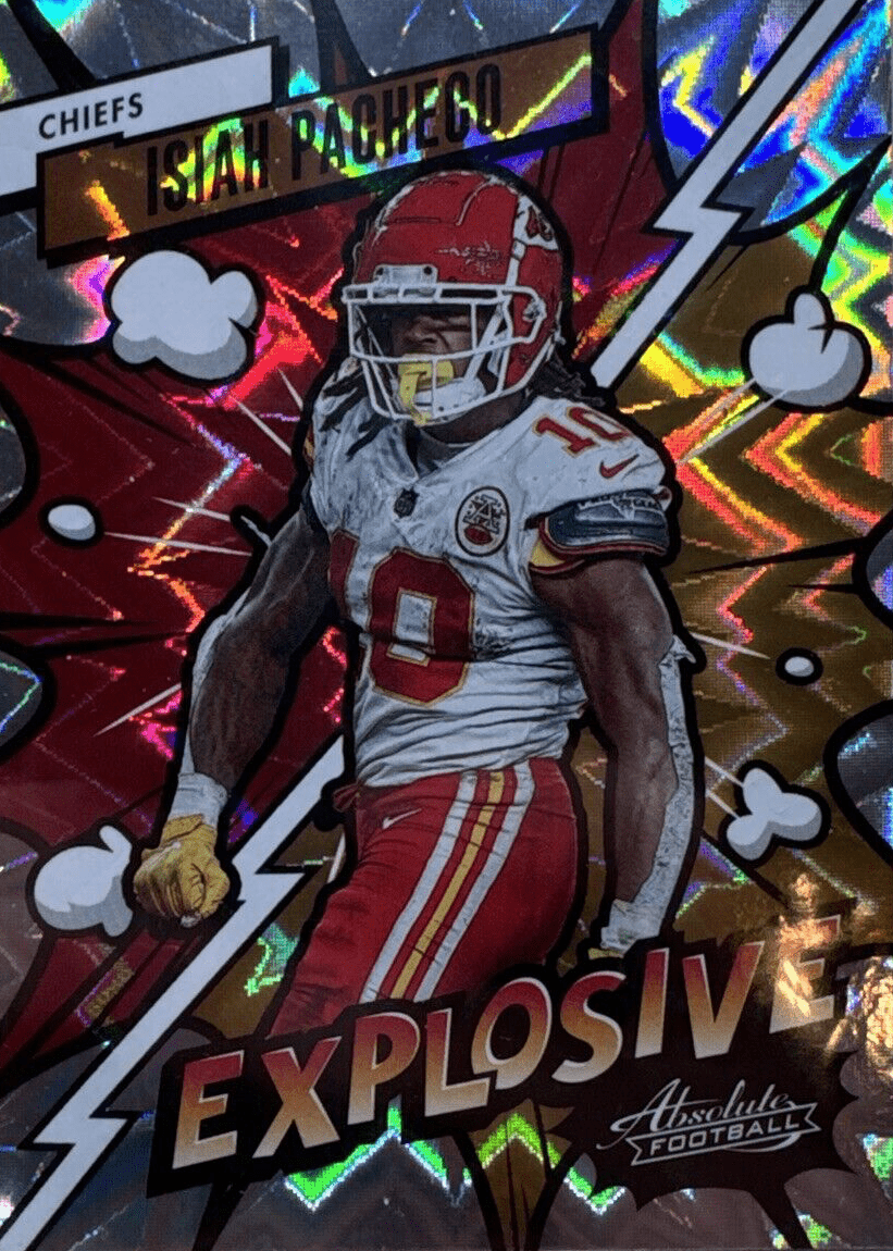 821x1150 Isiah Pacheco 2023 Absolute Explosive /(SSP) Price Guide Card Investor
