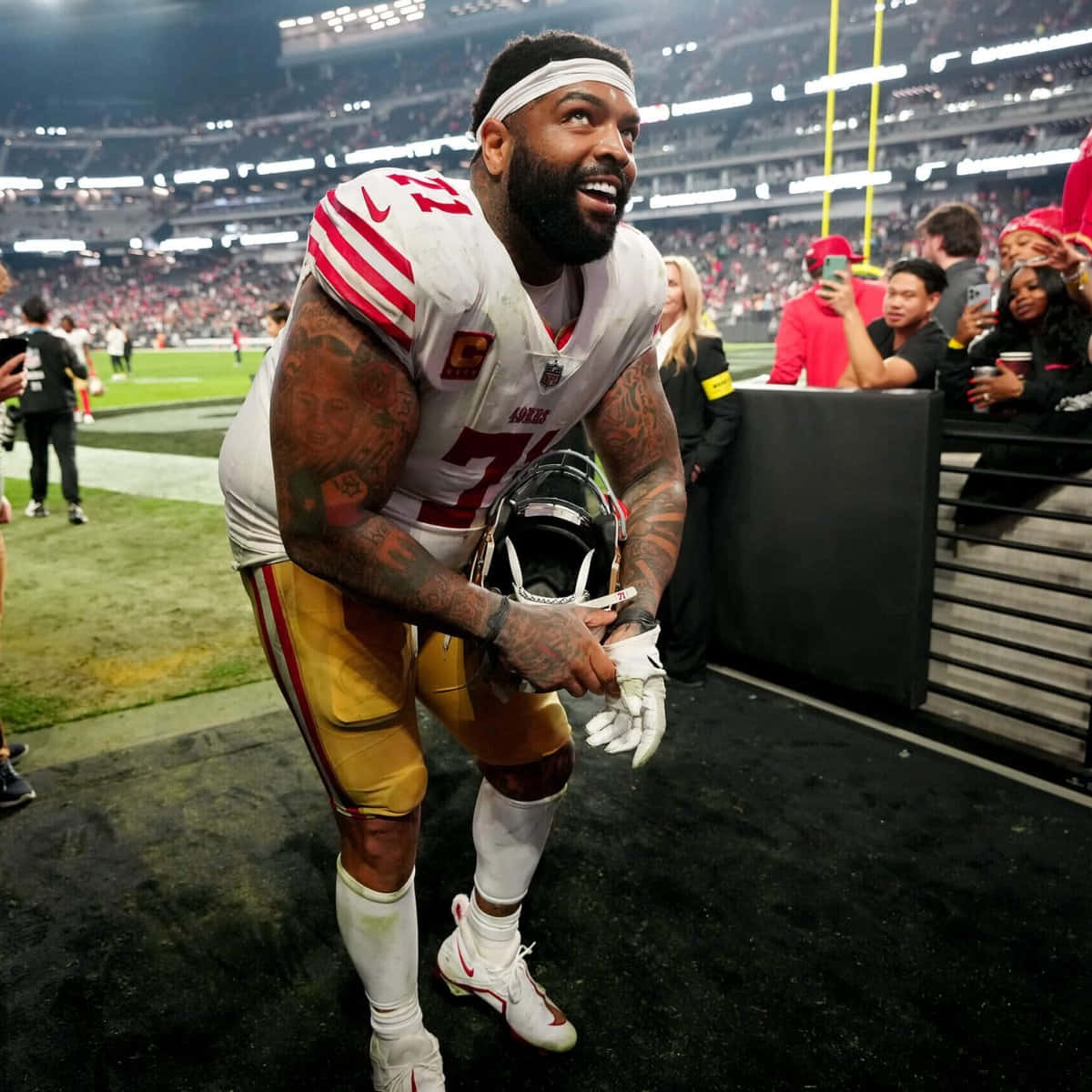 1200x1200 Download Trent Williams Smilingon Field Wallpaper