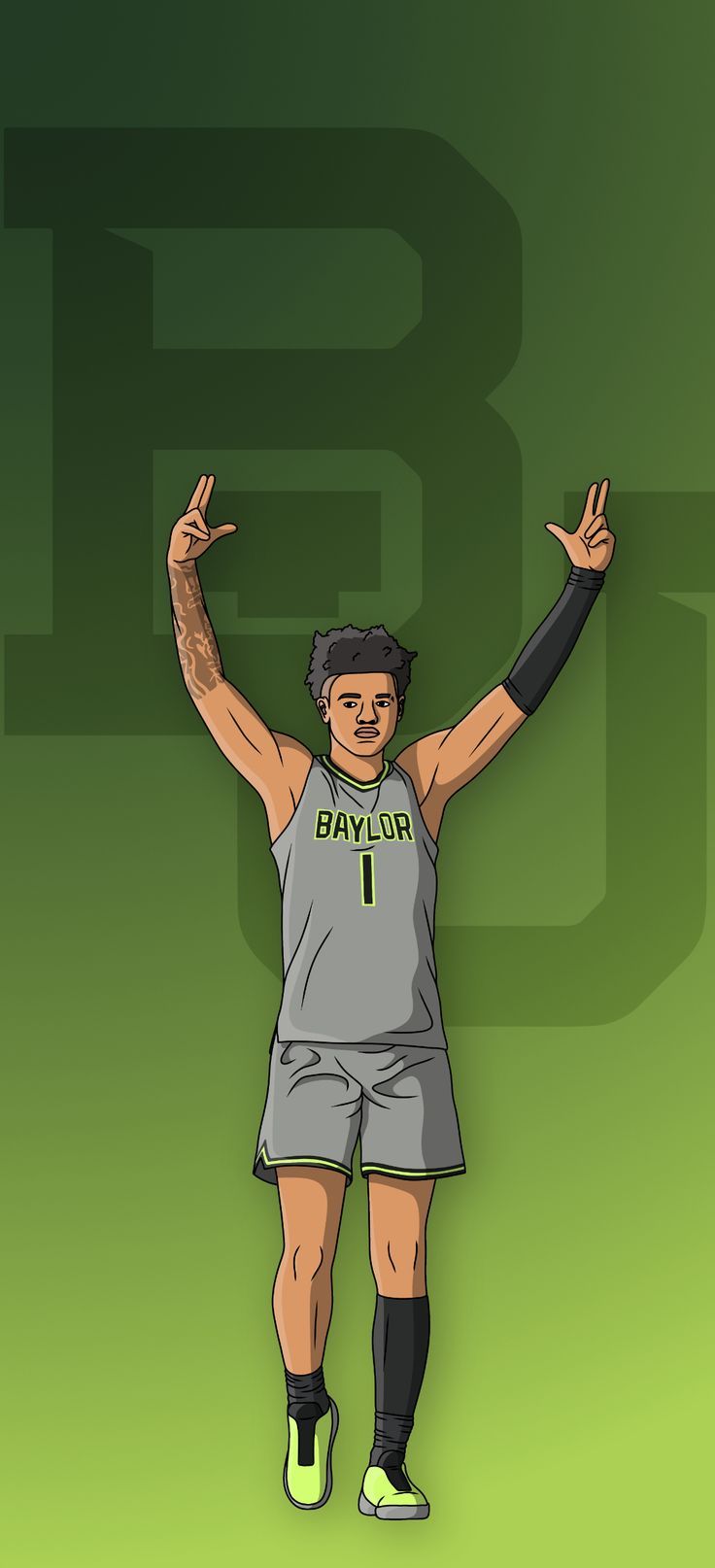 736x1614 Keyonte George Bears College Basketball Background