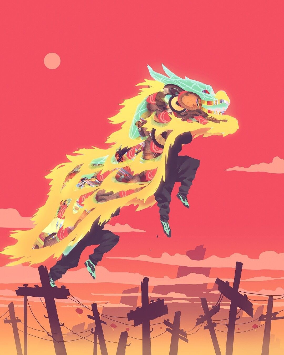 1080x1350 Dragon Dance Wallpaper