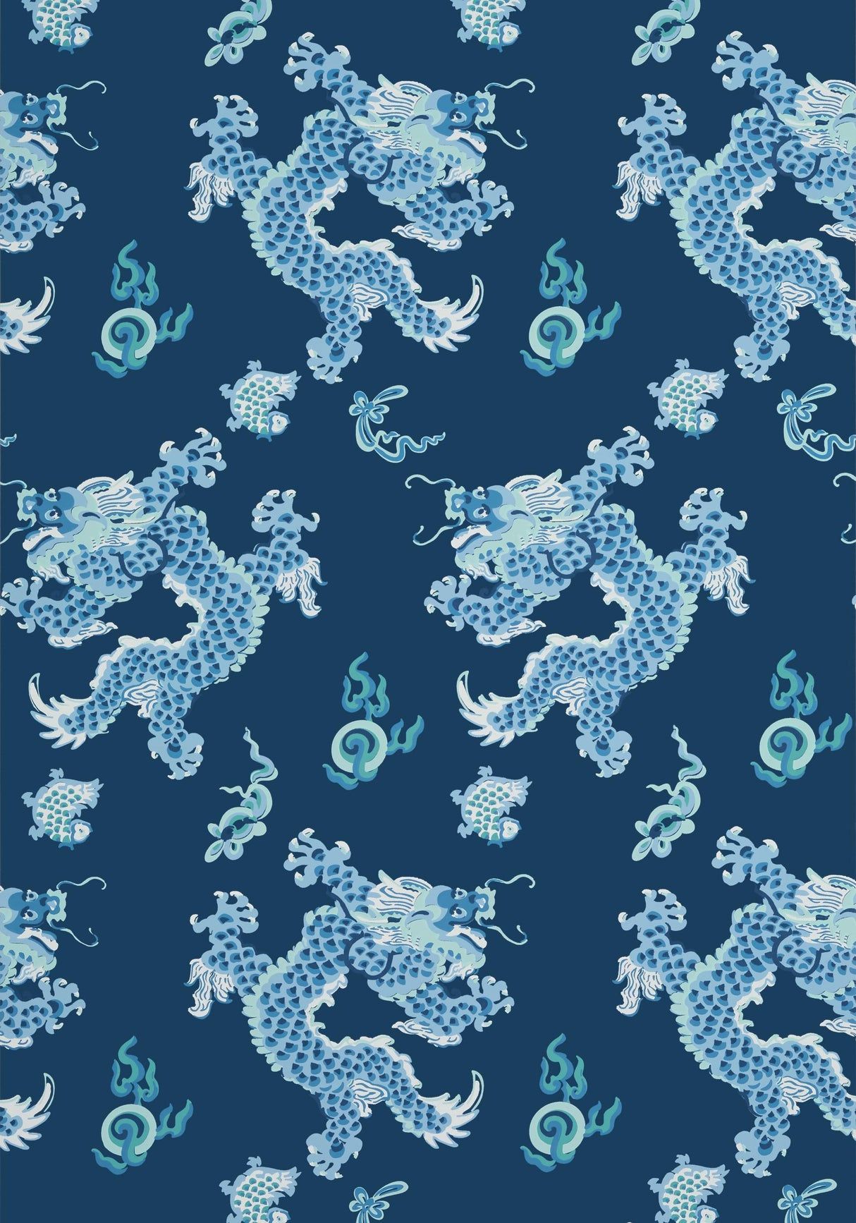 1214x1734 Anna French Dragon Dance Navy Wallpaper