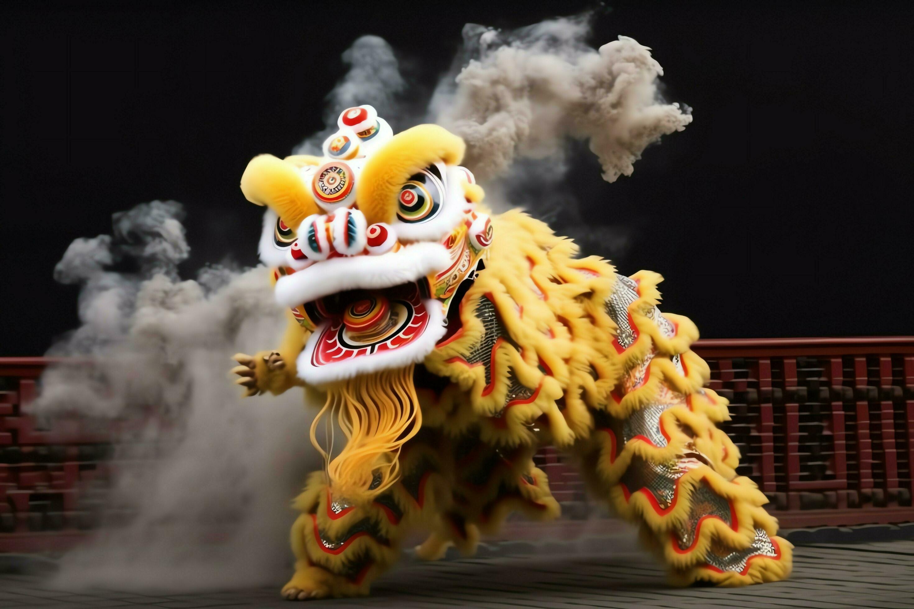 2940x1960 Dragon or lion dance show barongsai in celebration chinese lunar new year festival. Asian traditional concept
