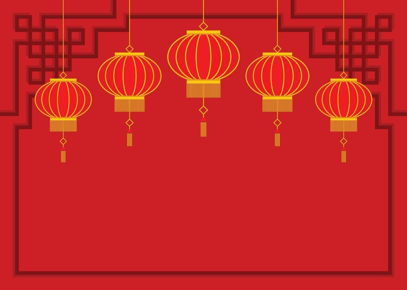 1372x980 Red Wallpaper of Chinese Lanterns