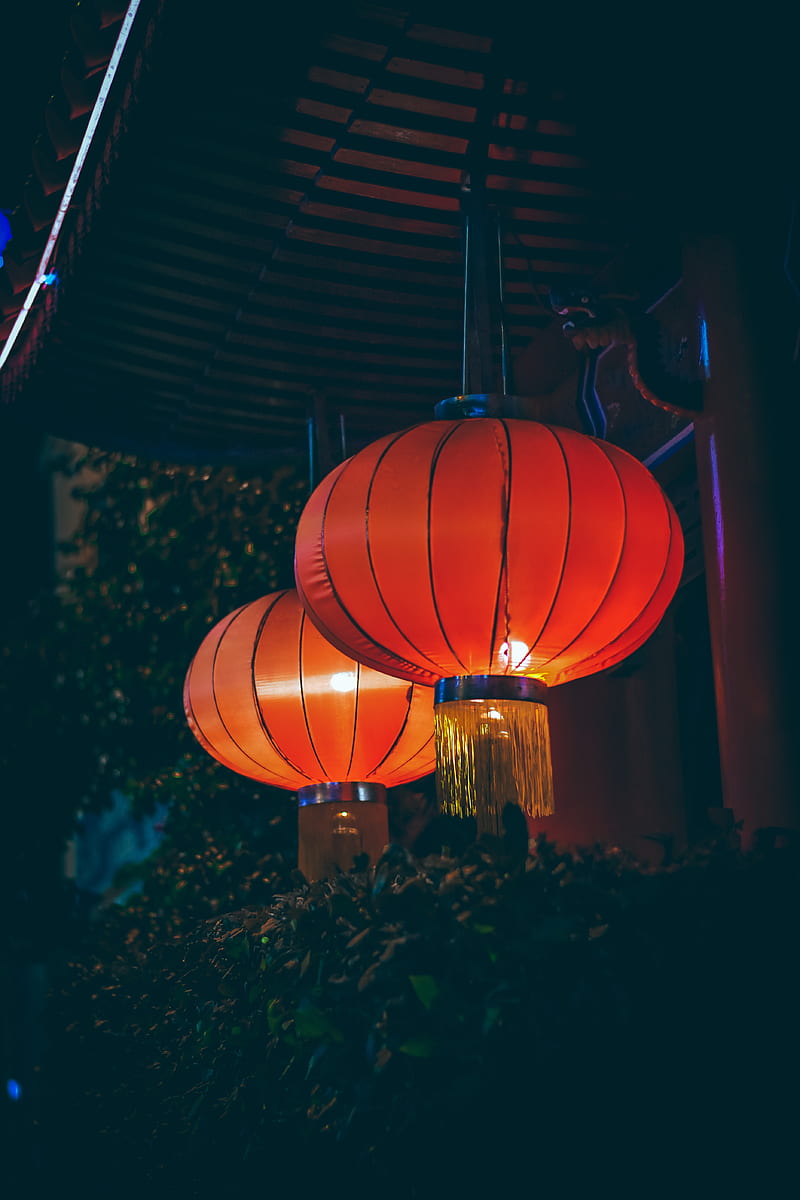 800x1200 Chinese lanterns, lamps, light, glow, red, HD phone wallpaper