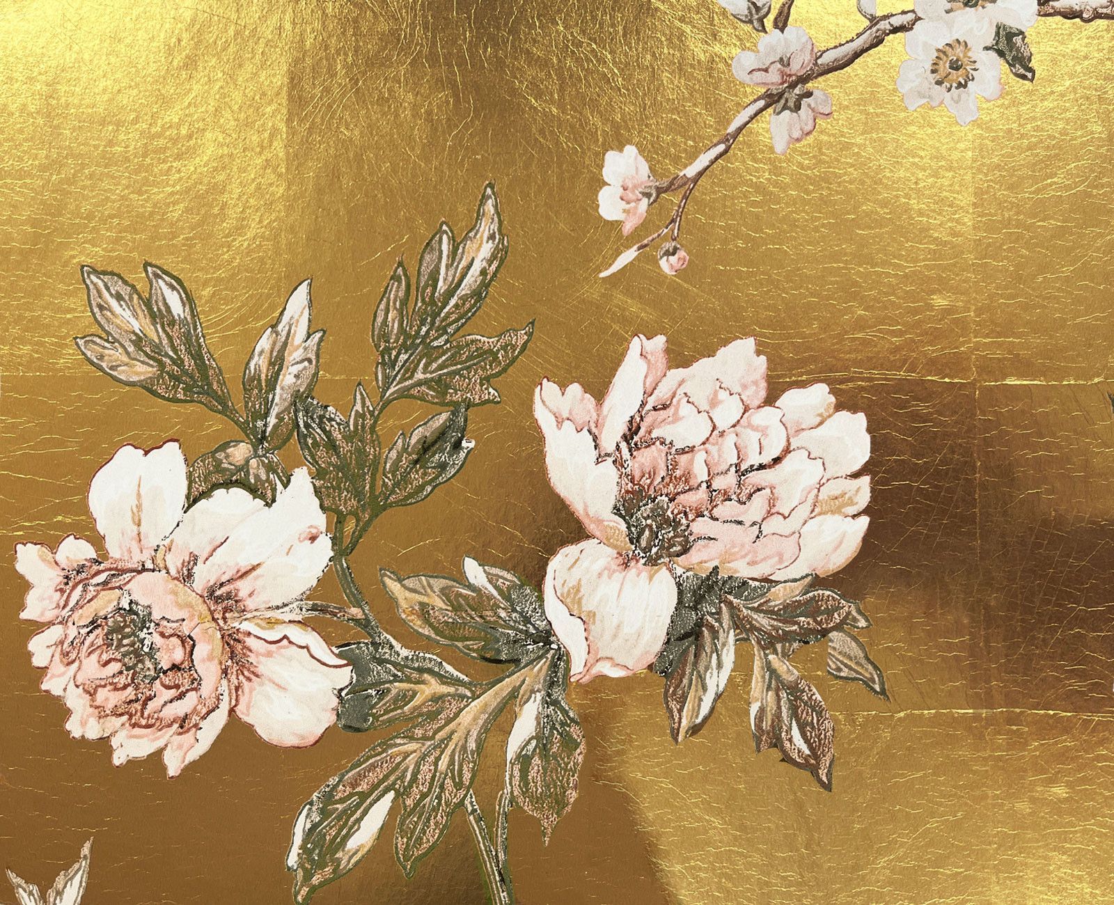 1600x1300 Yellow gold leaf panoramic wallpaper