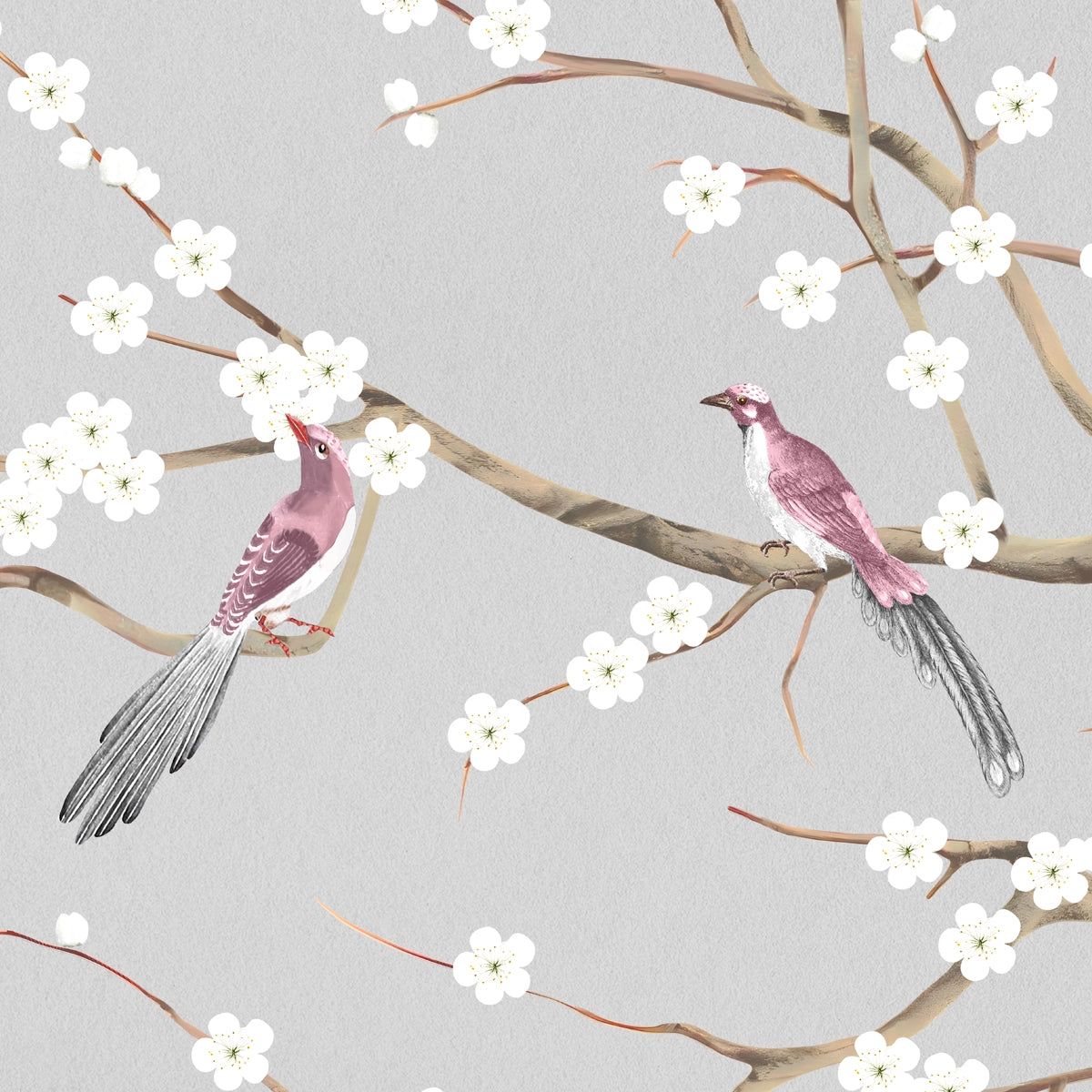 1200x1200 Plum Blossom Chinoiserie Style Wallpaper for Rooms. Life n Colors