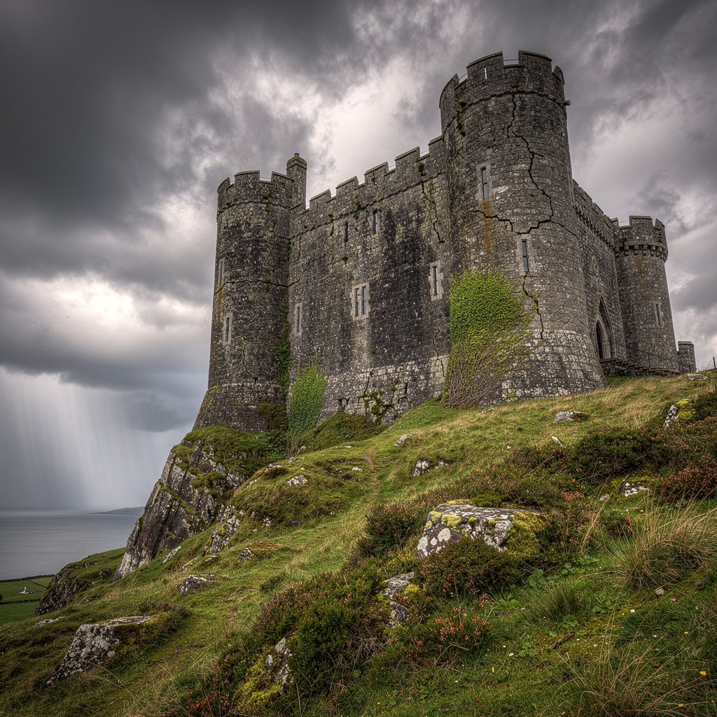 1024x1024 Free Stormy medieval fortress Image, Medieval, Fortress