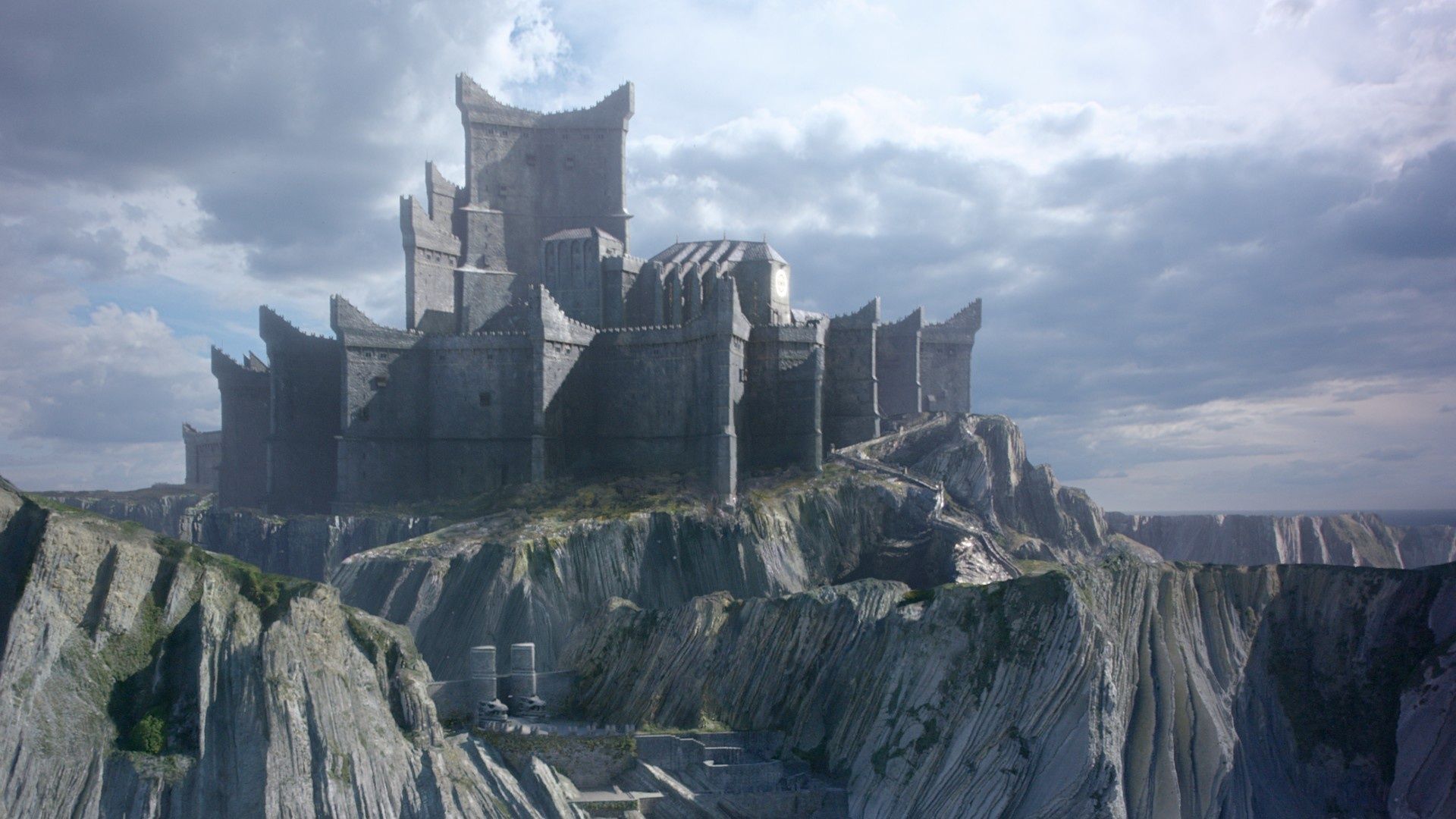 1920x1080 Wallpaper mountains, castle, fortress, Dragonstone, Game Of Thrones 7 for mobile and desktop, section рендеринг, resolution 1920x1080