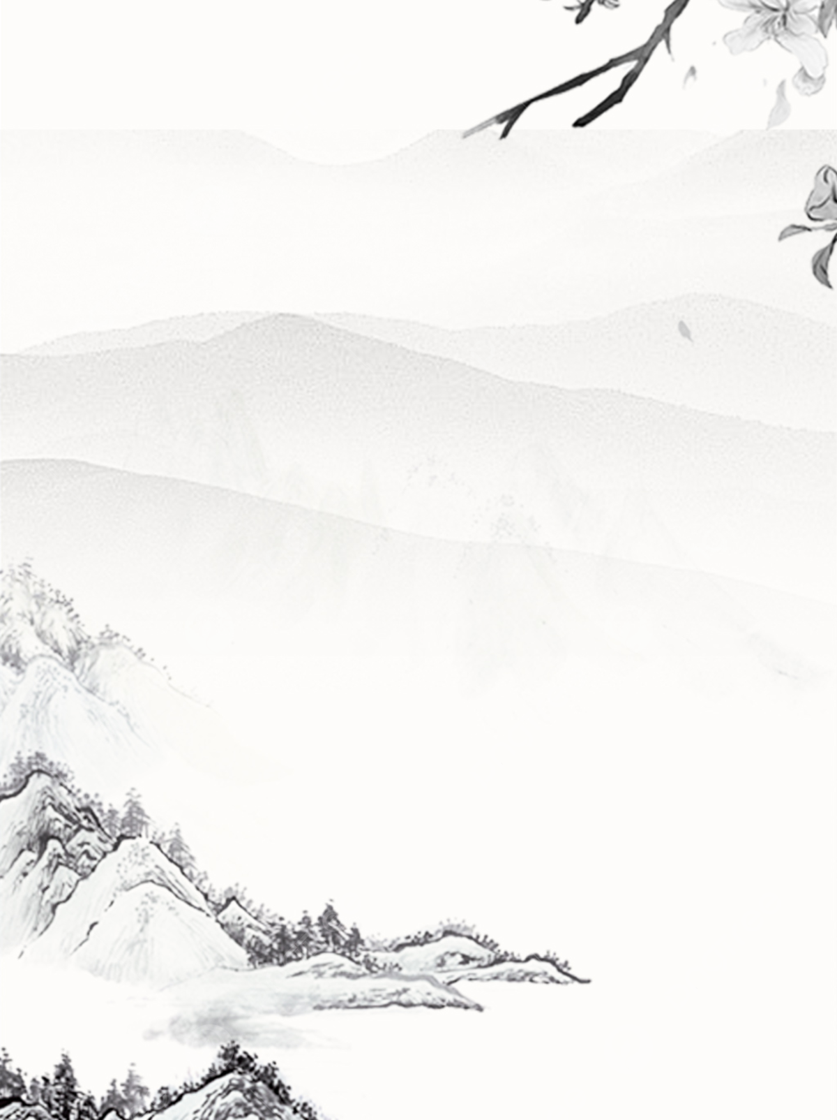 1200x1604 Black And White Ink Chinese Style Universal Background Wallpaper Image For Free Download