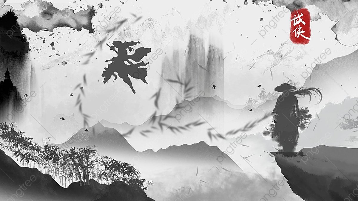 1200x675 Chinese Wind Mountain Artistic Conception Bamboo Forest Landscape Martial Arts Fight Gas Field Illustration, Chinese Style, Ink, Decorative Pattern Illustration Background And Wallpaper For Free Download