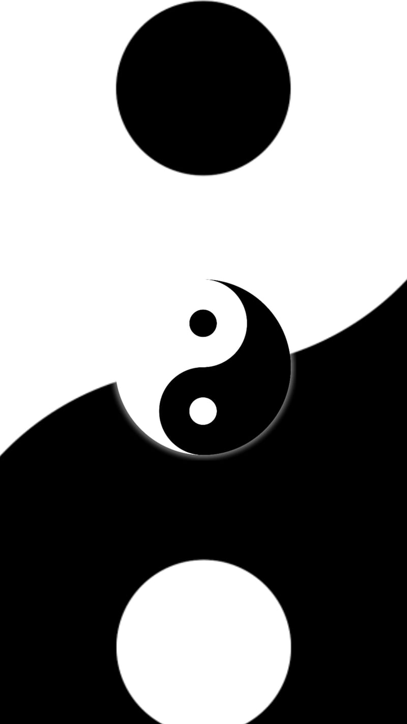 800x1422 Yin Yang, China, Chinese, japan, Japanese, QUBIX, abstract, ancient, arts, black, HD phone wallpaper