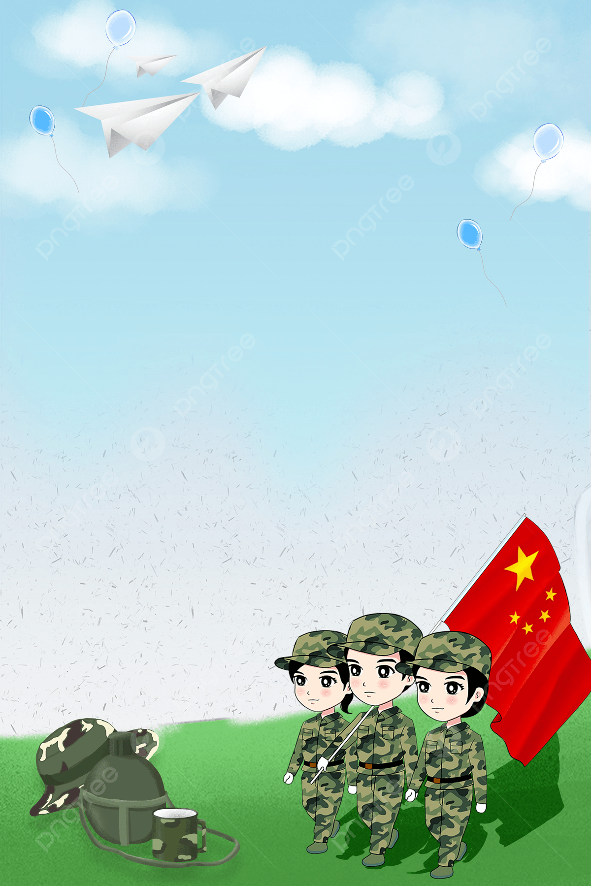 1200x1799 Cartoon Freshman Military Training Poster Background Wallpaper Image For Free Download