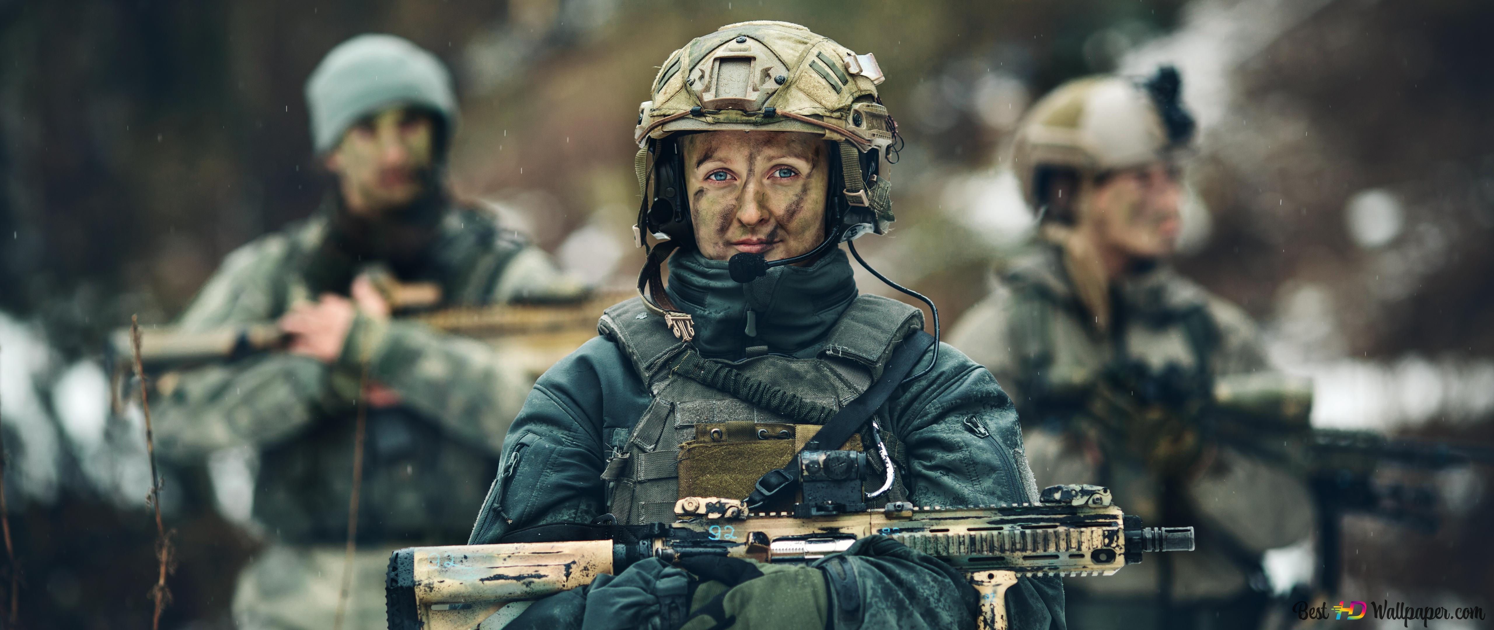 5120x2160 Army Training 4K wallpaper download