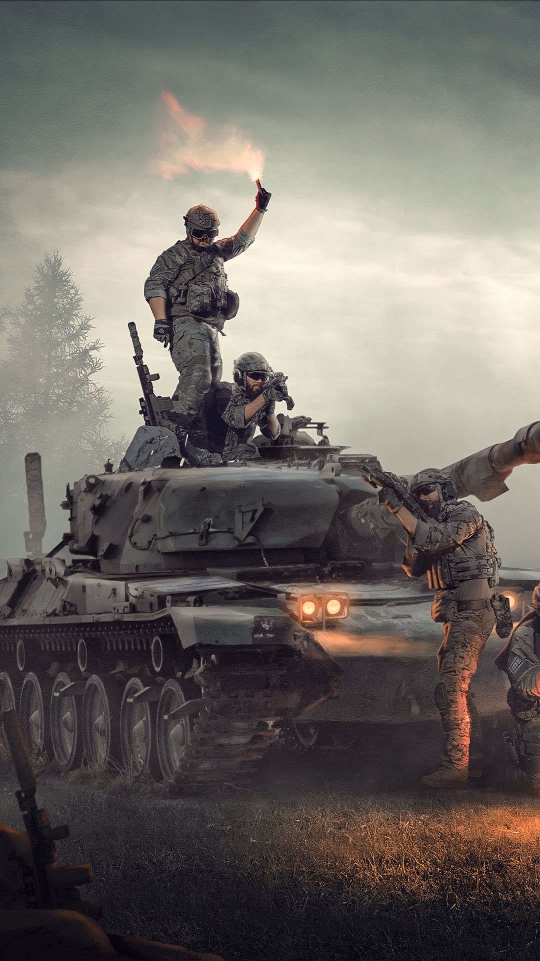1080x1920 Army Wallpaper 4K, Tanks, Attack helicopter, War