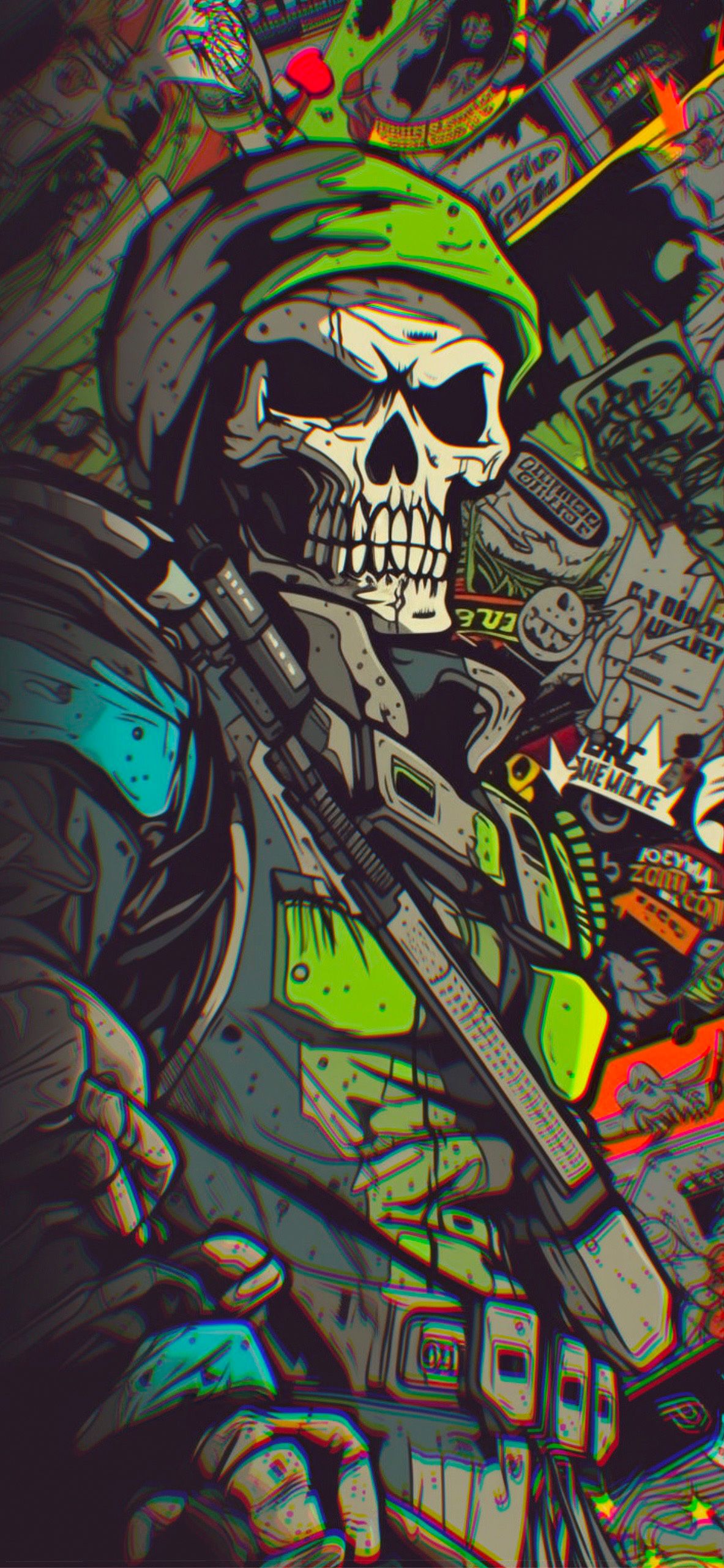 1183x2560 Skull Soldier Art Wallpaper Skeleton Wallpaper for iPhone