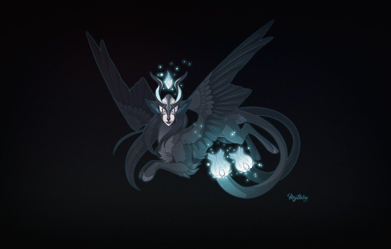 1332x850 Wallpaper Wings, Background, Halloween, Fantasy, Mythology, Art, Fiction, Characters, Monsters, A mythical creature, Creatures, Mythology, Candice Sciortino, by Candice Sciortino, Mythka, Folklore image for desktop, section минимализм