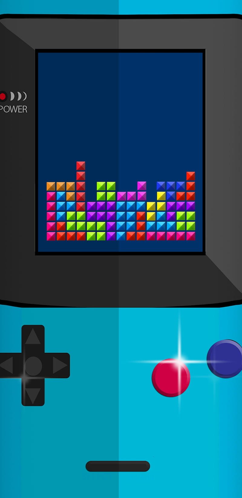 800x1644 Tetris, blue controls, game, games, retro, HD phone wallpaper