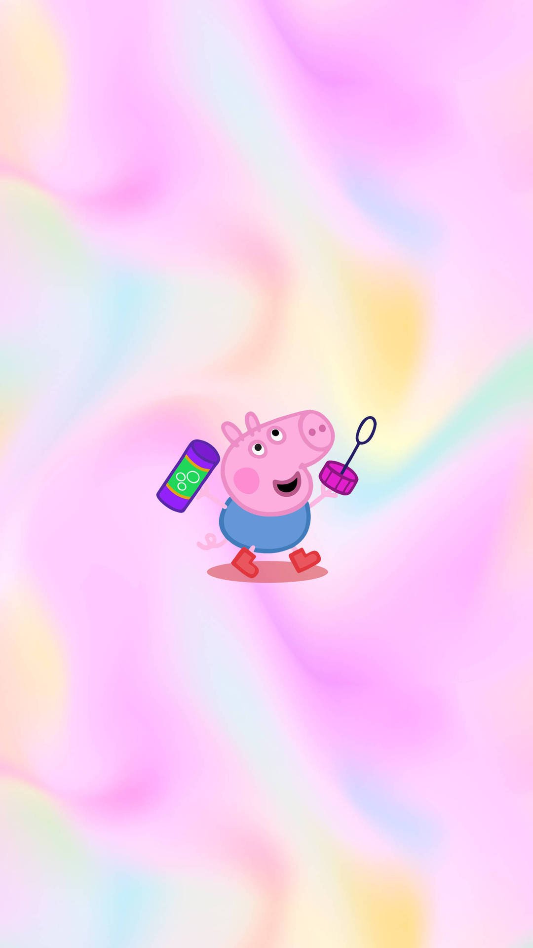 1080x1920 Download Peppa Pig iPhone George With Bubbles Wallpaper