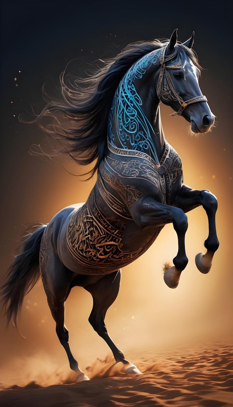 740x1295 Richly detailed arabian horse Image