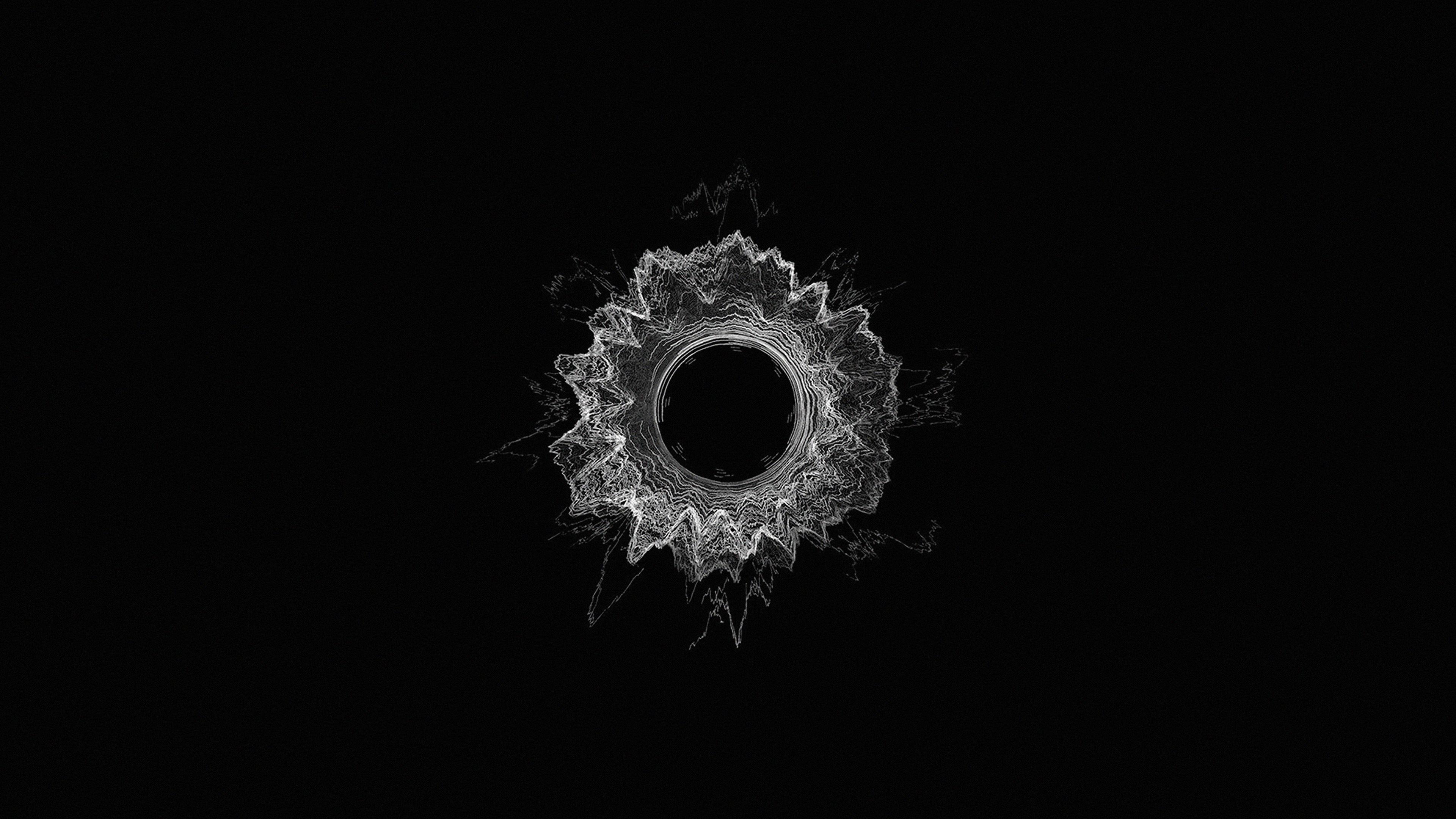 3840x2160 Dark Hole Black Minimal Pattern Background Wallpaper