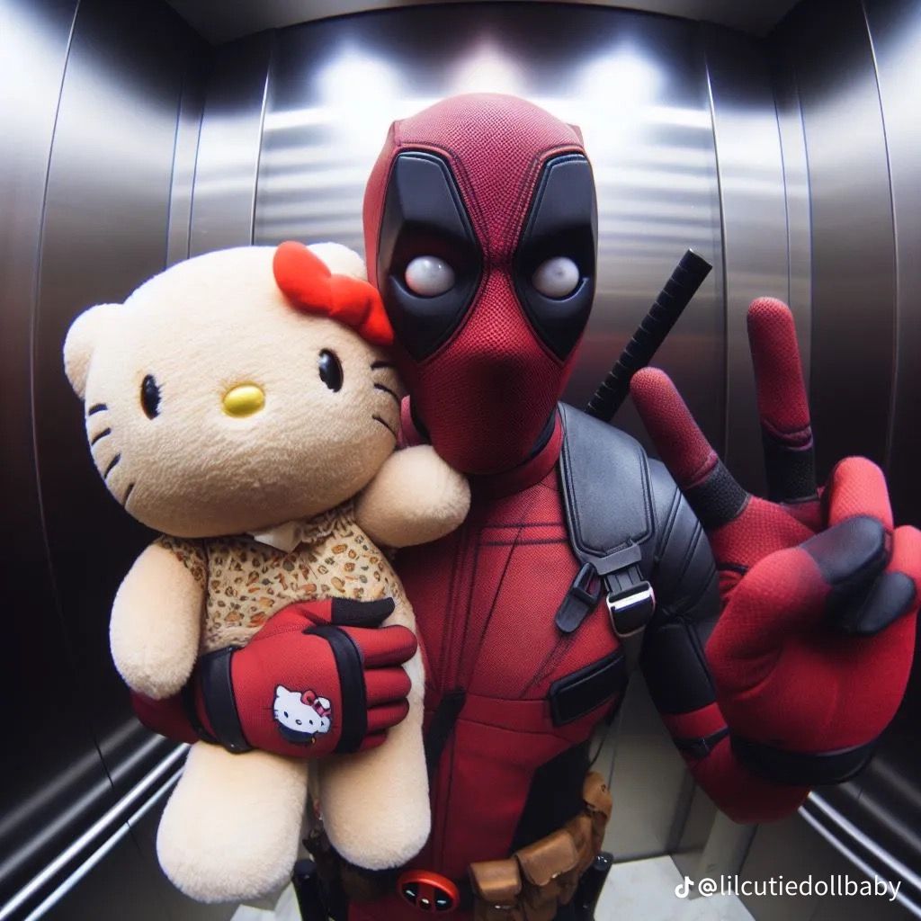 1024x1024 Deadpool and Hello Kitty