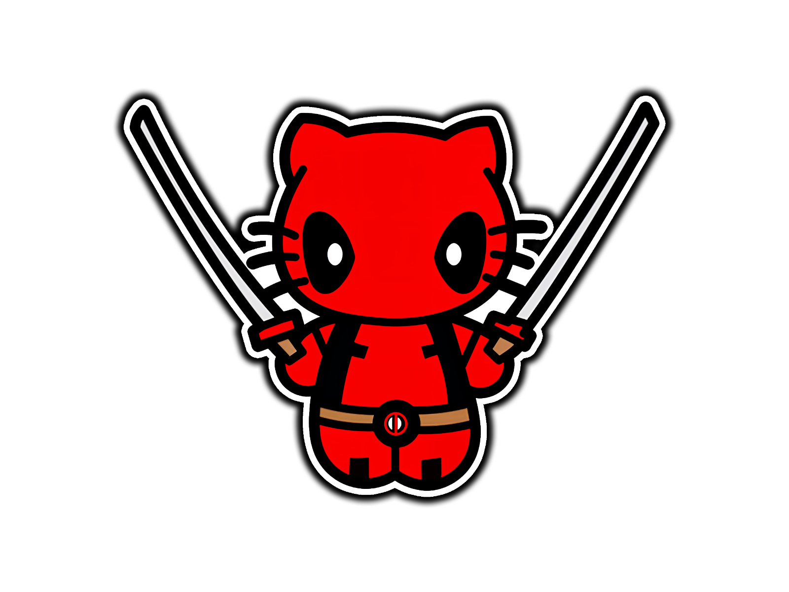 1600x1200 Deadpool Hello Kitty Swords Comic Sticker Waterproof Vinyl Decal Die Cut Car