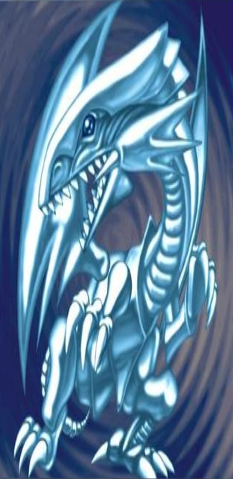 800x1644 Blue dragon, anime, card, eyes, game, monster, white, yugioh, HD phone wallpaper