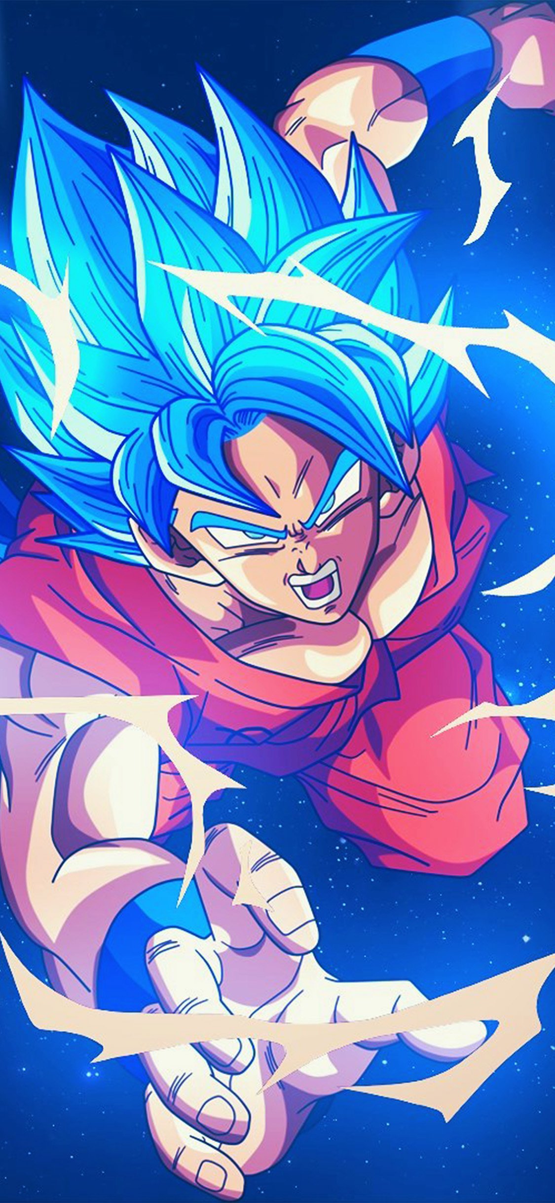 1125x2436 iPhone X wallpaper. dragonball goku blue art illustration anime