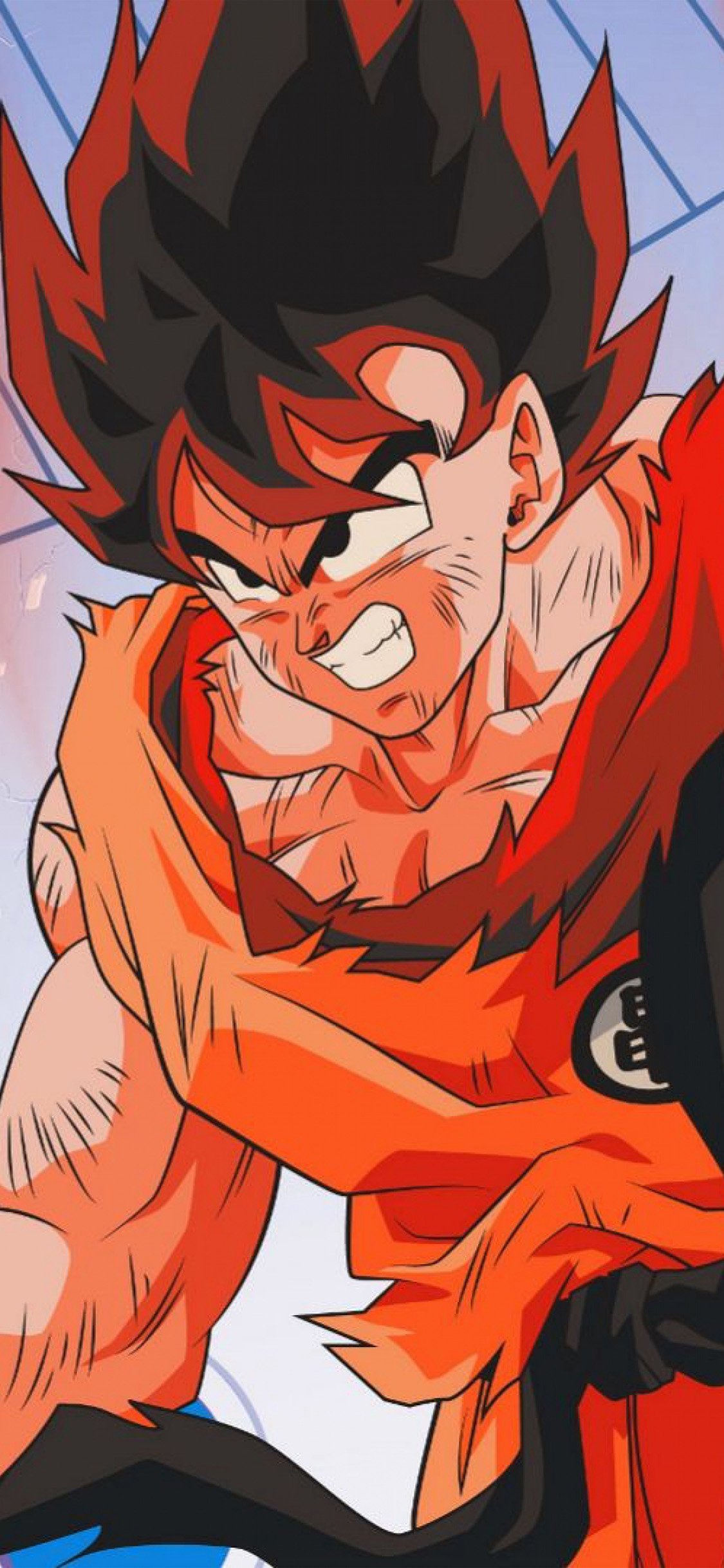 1125x2436 iPhone X wallpaper. dragonball red cyan art illustration anime hero