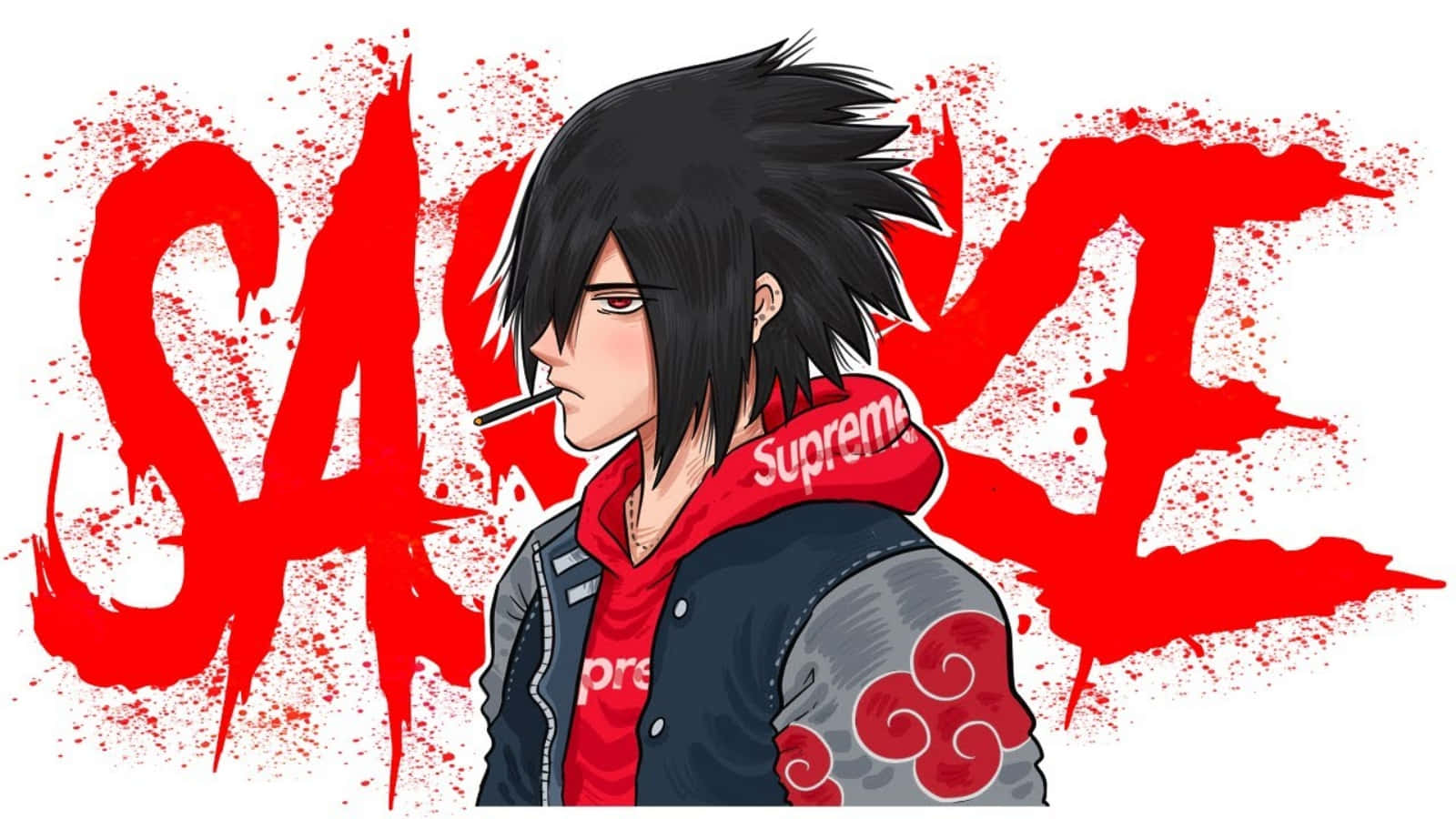 1600x900 Download Sasuke Supreme Naruto Spray Paint Wallpaper