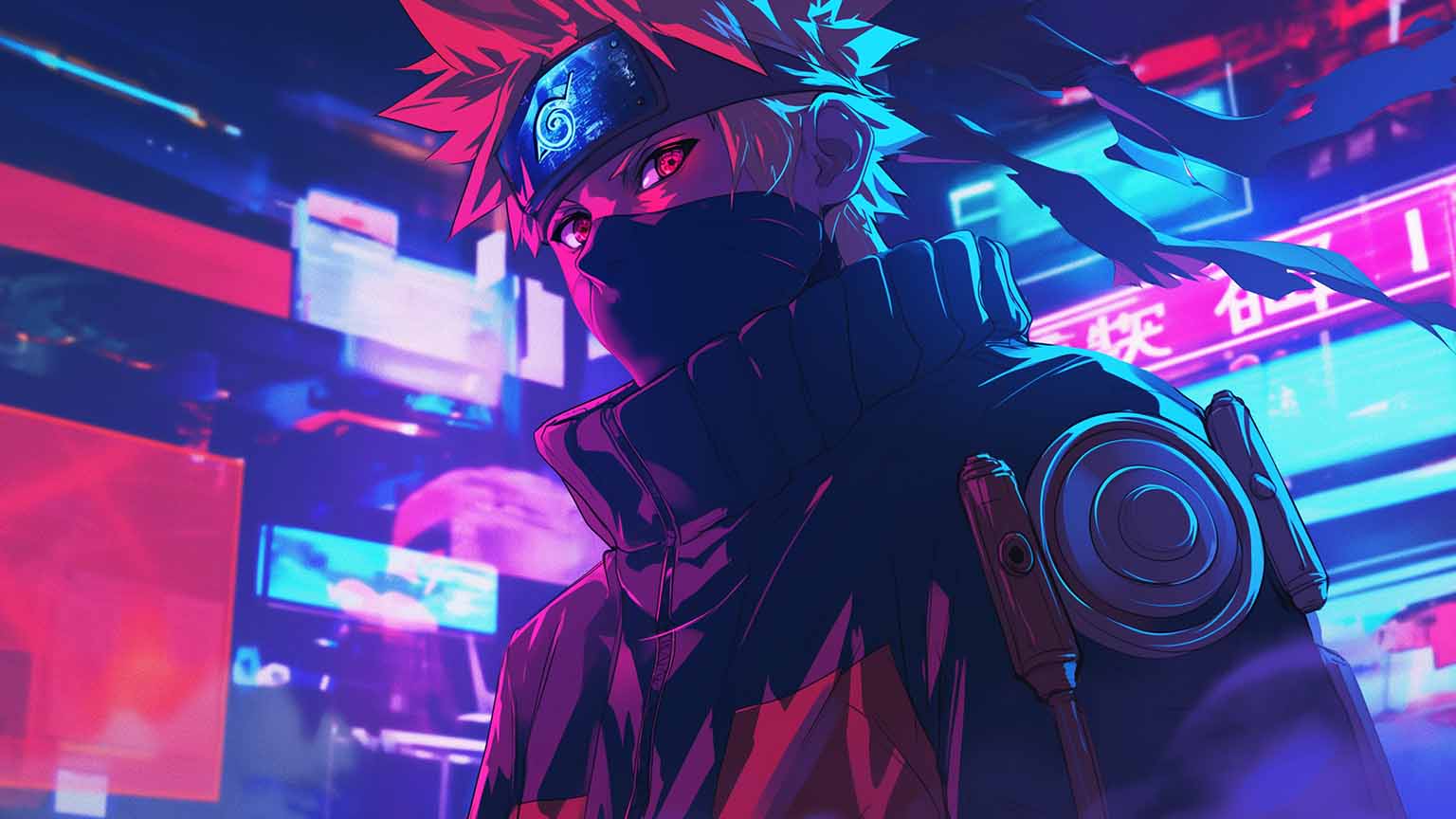 1536x864 Free Naruto Uzumaki Cyberpunk City Desktop Wallpaper