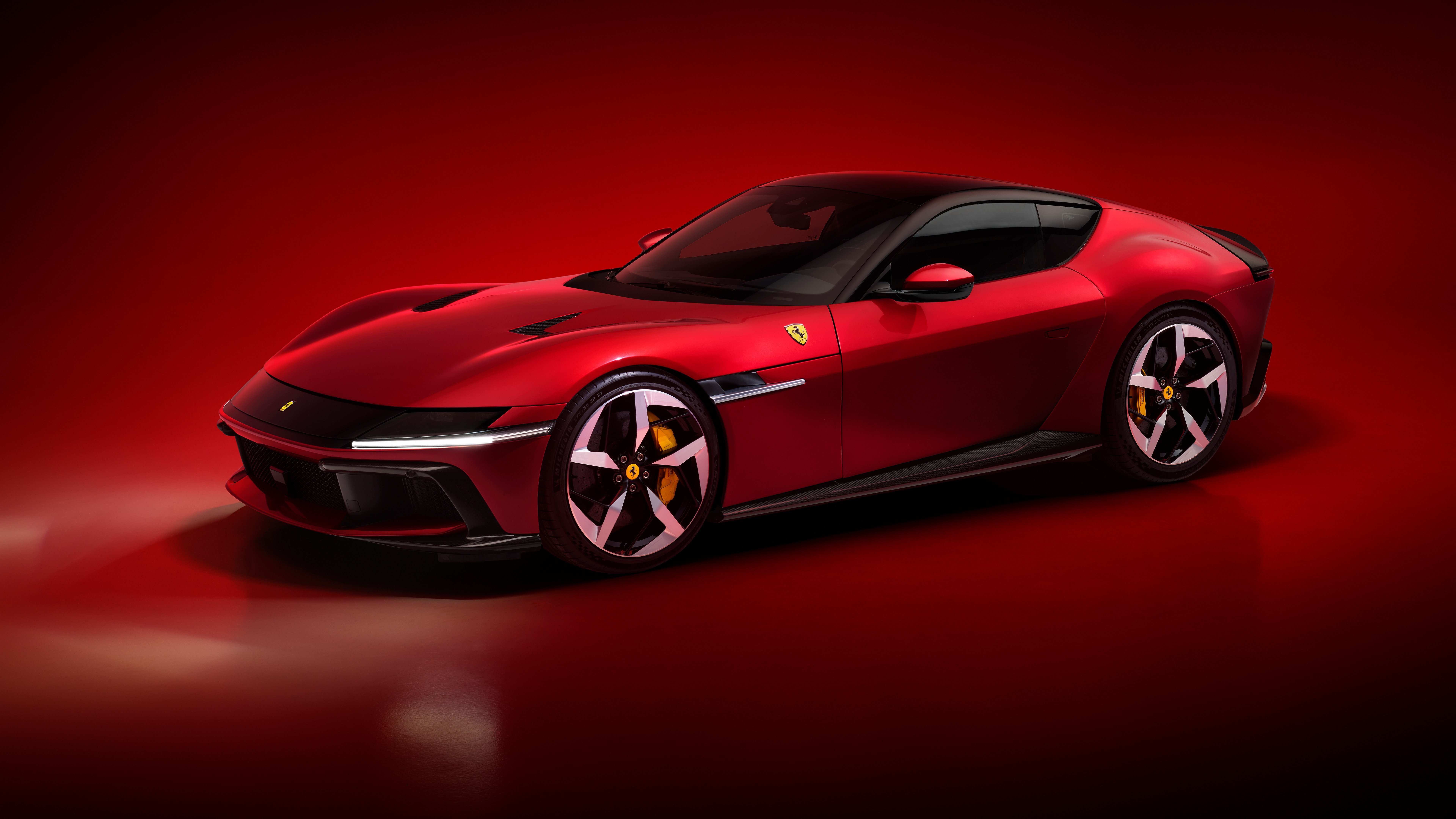 7680x4320 Ferrari 12Cilindri Wallpaper 4K, Red aesthetic, 8K, 5K