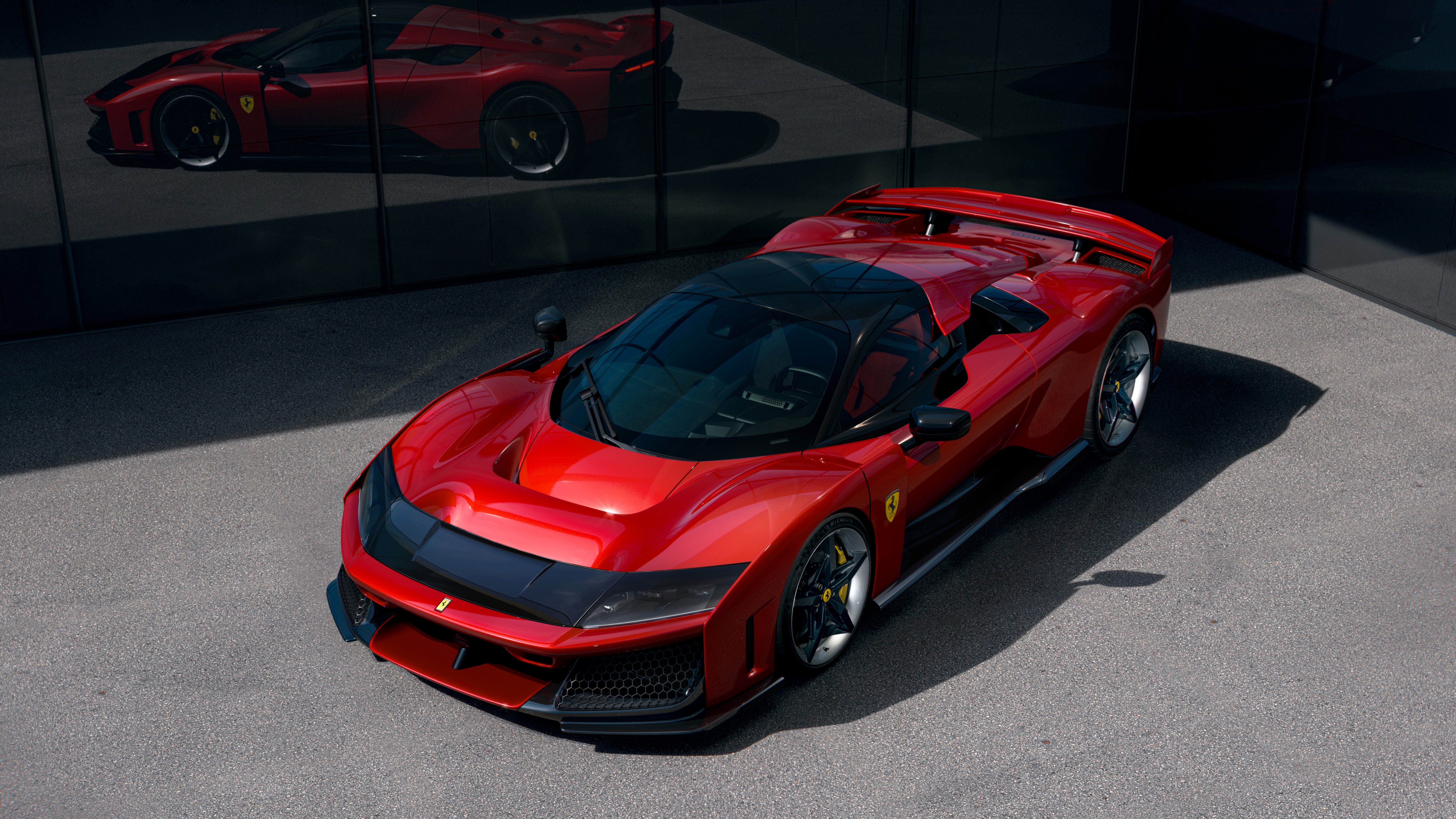 7680x4320 Red Ferrari F80 2024 Car 4K 8K HD Cars Wallpaper