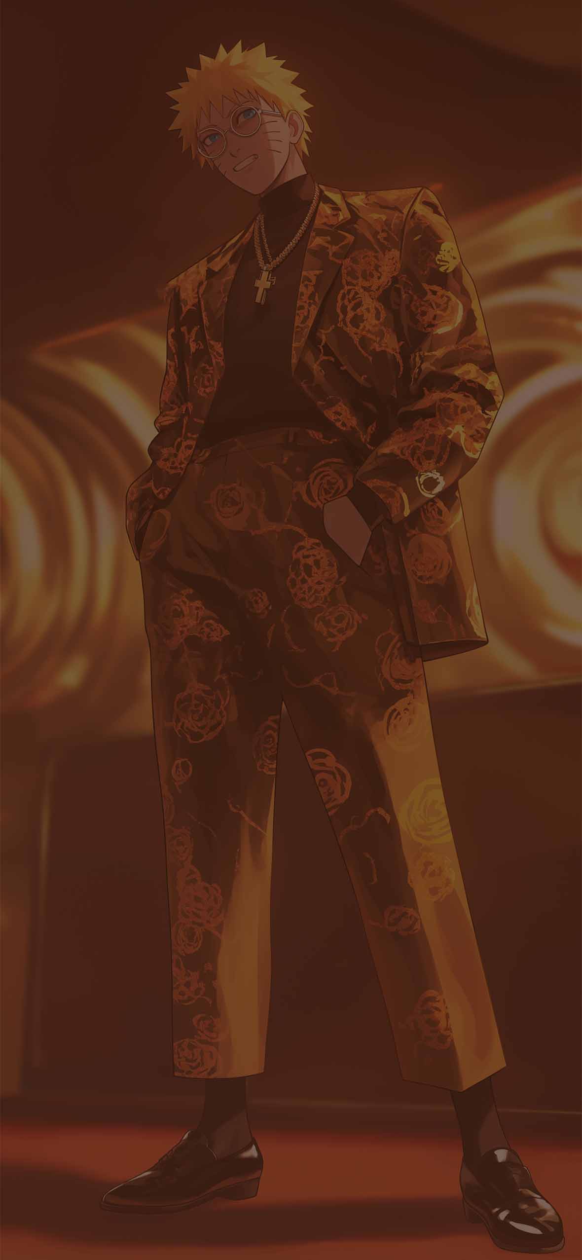 1180x2554 Naruto Hypebeast Gucci Suit Golden Aura Wallpaper iPhone HD