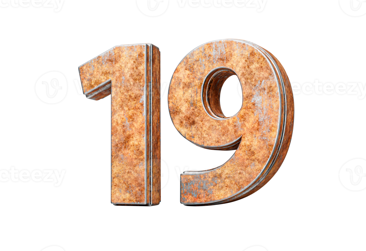 1429x980 Number Nineteen 19 Digit Made Of Old Rusty Iron Metal Texture 3D Illustration 56524078 PNG