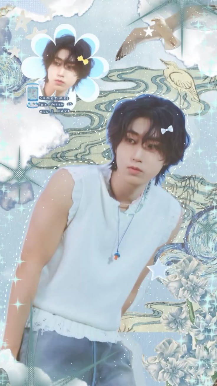 736x1308 Baby Blue Aesthetic Han Jisung Wallpaper