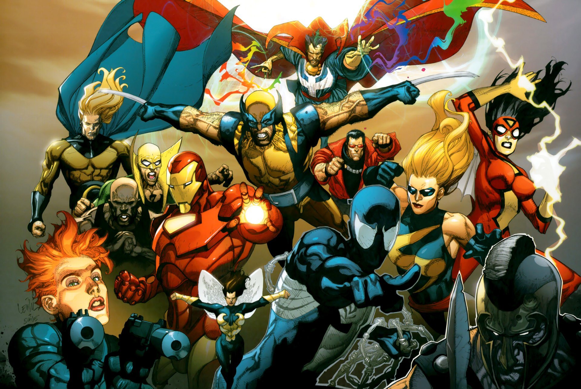 1920x1287 Epic Avengers & Marvel Heroes HD Wallpaper: Janet van Dyne, Iron Man, Wolverine & More