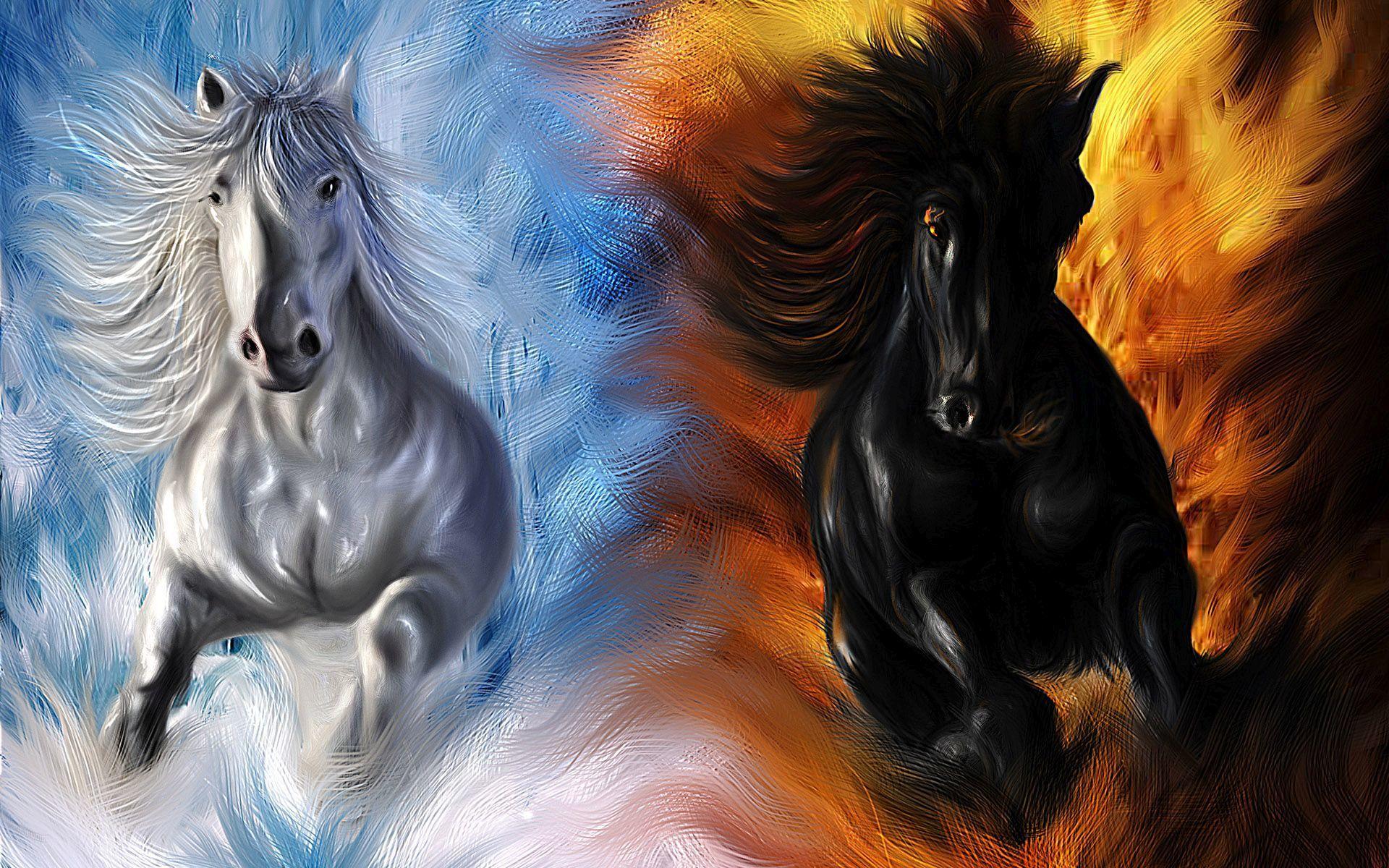 Black and White Horse Wallpapers - Top Free Black and White Horse  Backgrounds - WallpaperAccess